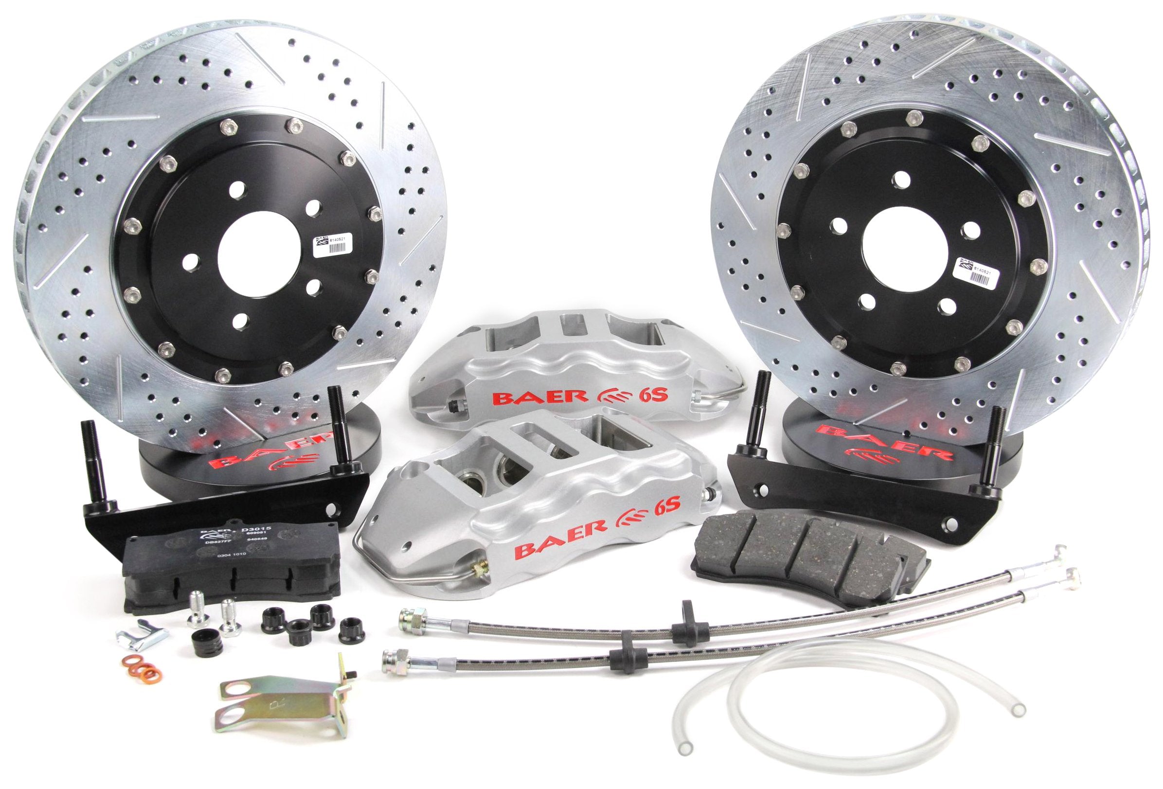 BAER BRAKES Brake System 4851003S-BKCZ (14" Front Extreme+ Silver 02-05 Impreza), 1 Pack