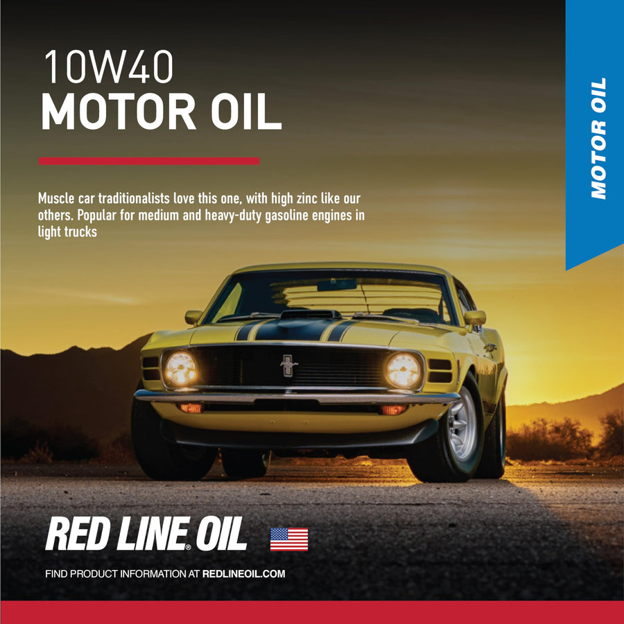 10W40 Red Line SAE Fully Synthetic Motor Oil - 1 Quart