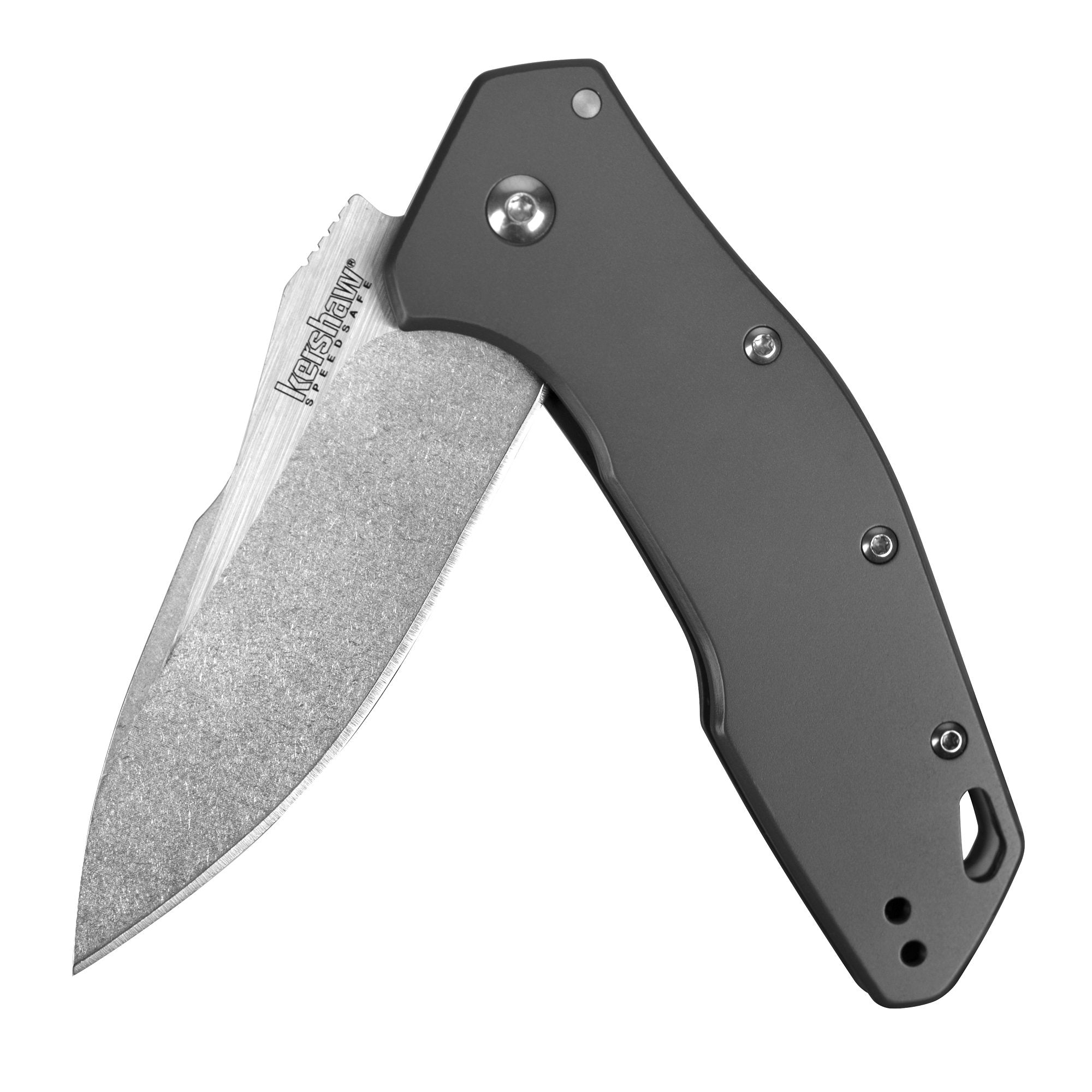 Eris Kershaw Folding Pocket Knife (1881); 3-Inch Stainless Steel Drop-Point Blade Featuring SpeedSafe Assisted Opening, Titanium-Coated Handle, Secure Frame Lock and Reversible Pocket Clip; 4.7 OZ