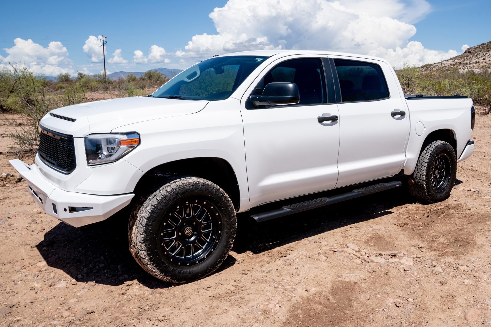 5in Oval Style Raptor Series Running Boards Steps Black Aluminum | Part 2007-0431BT