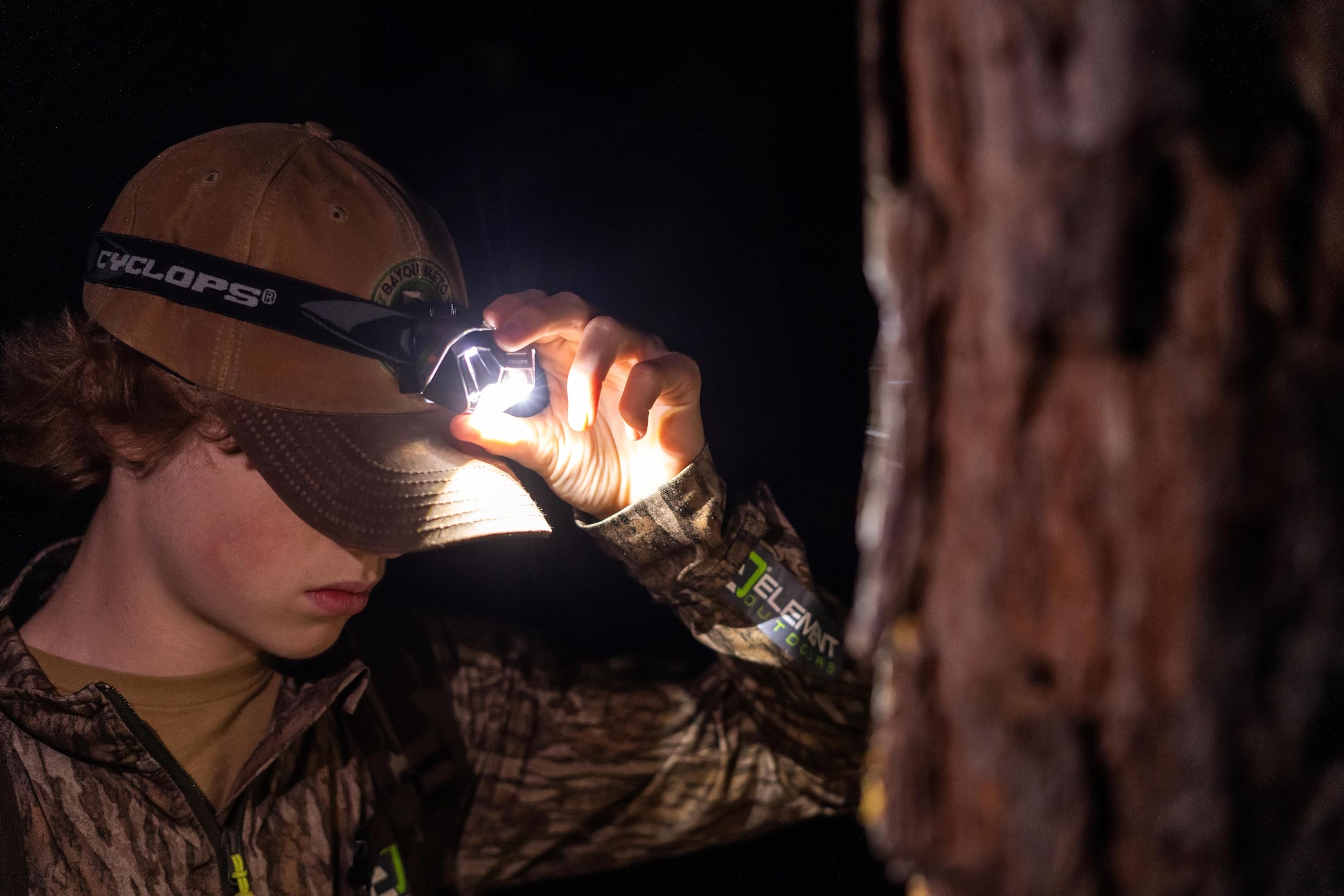 HL500 Cyclops Headlamp | Tactical Durable Lightweight Compact Adjustable Headband Weather Resistant IPX6 Bright LED 500 Lumen Head Flashlight | AAA Batteries Included