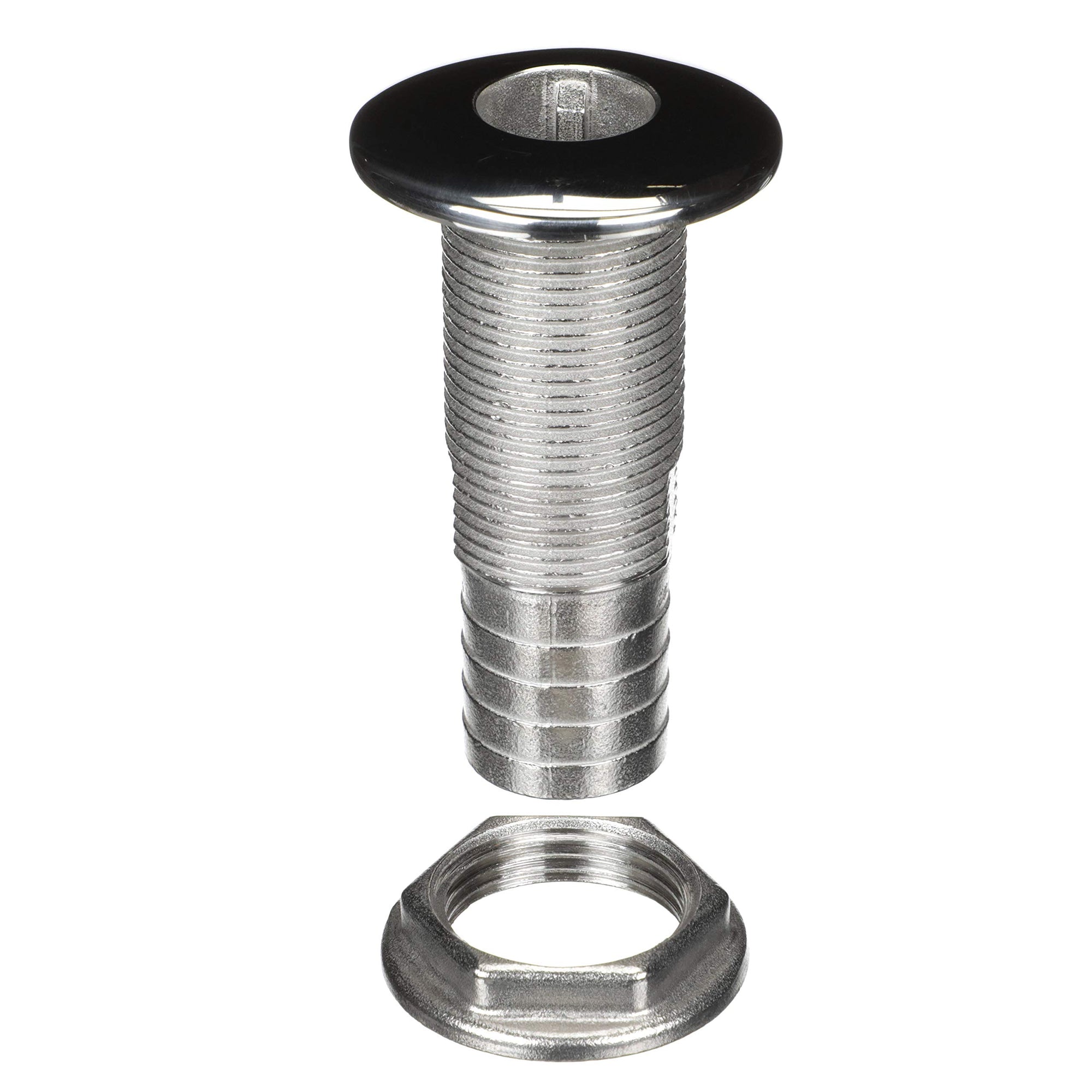 Stainless Steel Attwood 66549-3 Barbed Standard Length Straight Thru-Hull, 1 1/8-Inch