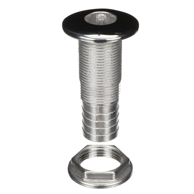 Stainless Steel Attwood 66549-3 Barbed Standard Length Straight Thru-Hull, 1 1/8-Inch
