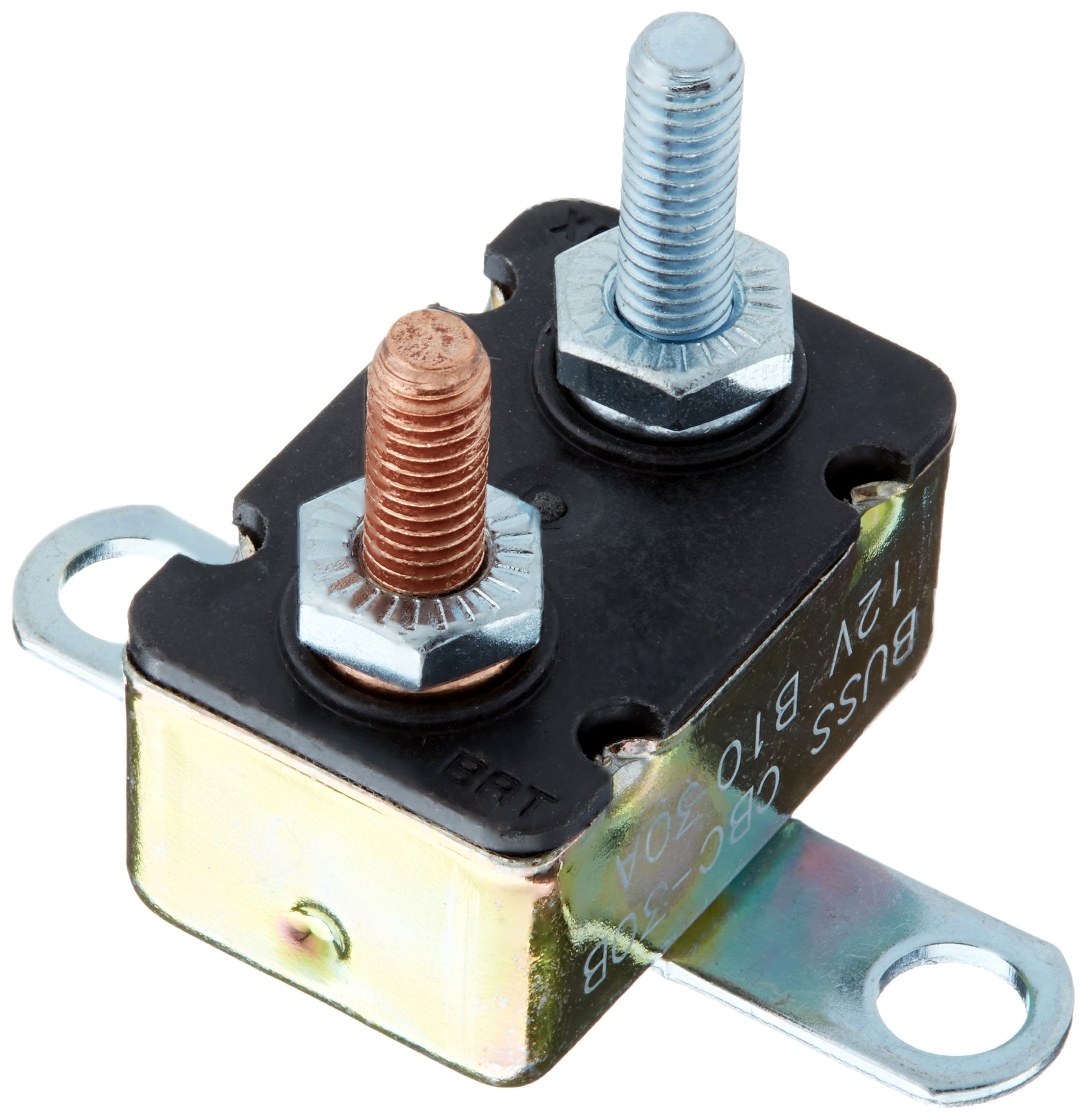Bussmann Circuit Breaker CBC-30B (Type I Heavy Duty Automotive with Stud Terminals and Bracket - 30 A), 1 Pack