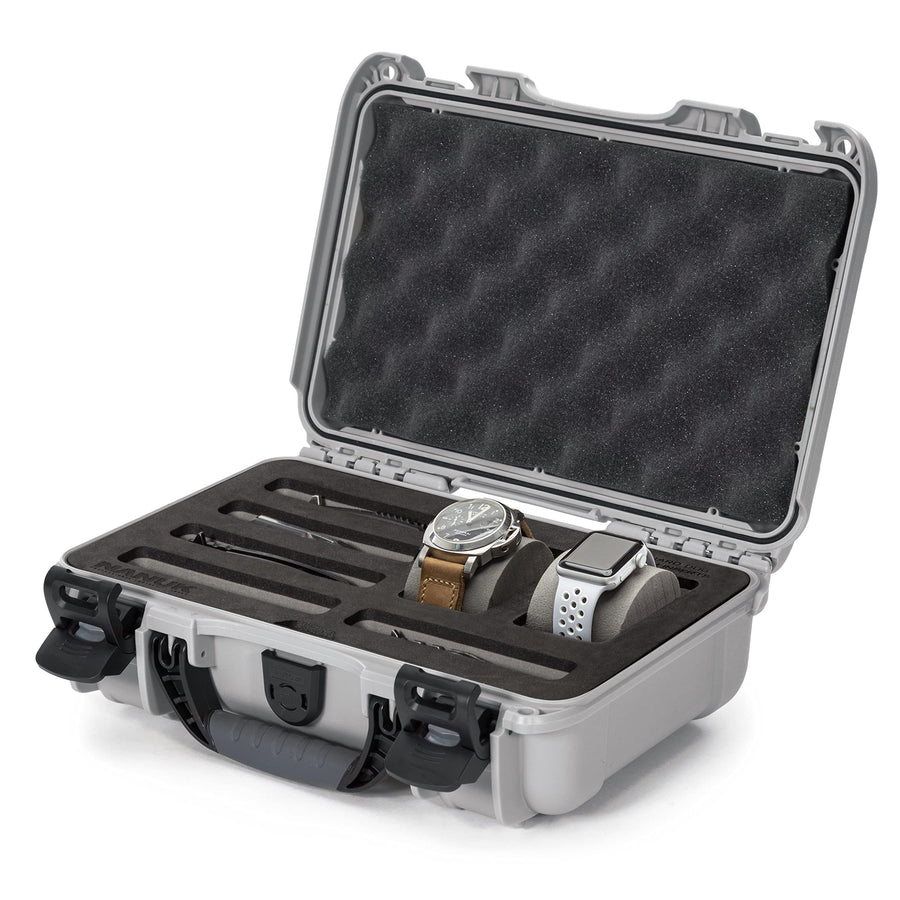 Cases Nanuk w/foam insert for 2 Watches and 5 Knives - Silver 909-2WT5KNI5