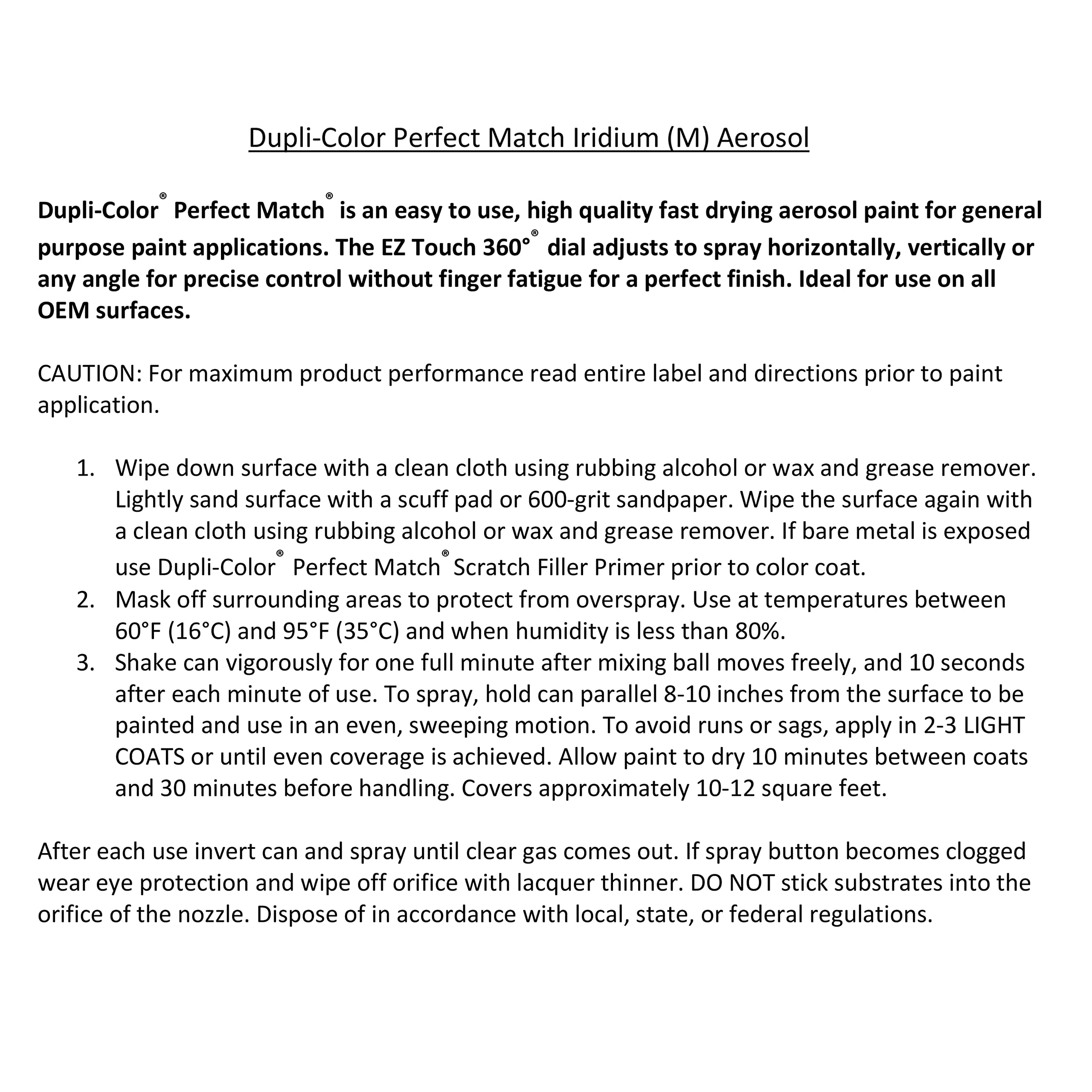 Perfect Match Dupli-Color Automotive Spray Paint – General Motors Iridium Metallic, GXG WA121V – 8 oz. Aerosol Can