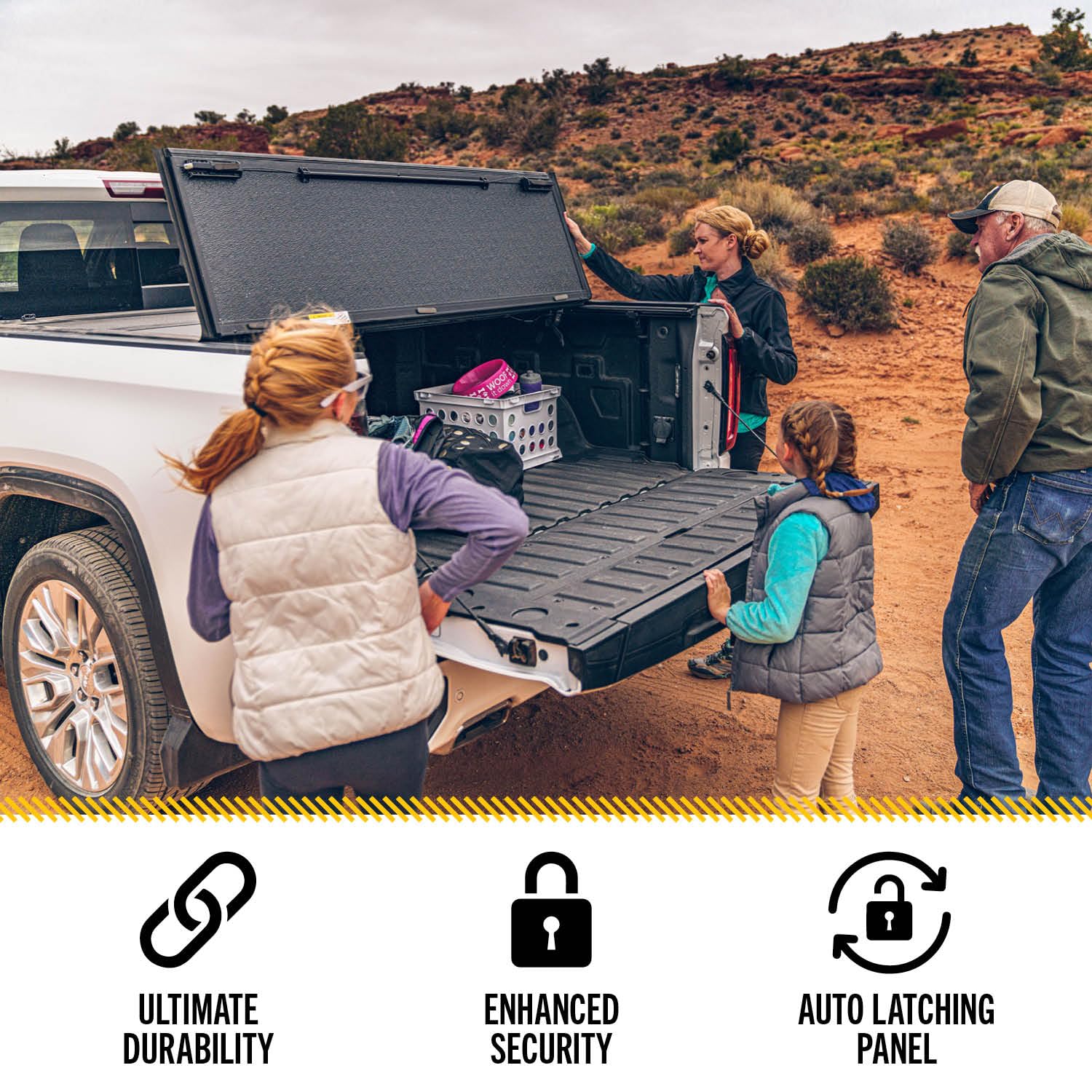 UnderCover RealTruck ArmorFlex Hard Folding Truck Bed Tonneau Cover | AX52021 | Fits 2022 - 2025 Nissan Frontier with or without Utili-Track System 6' 0" Bed (73.3")