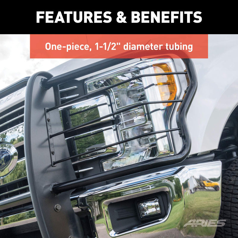 1-1/2-Inch Black Steel ARIES Grille Guard, No-Drill, Select Toyota Tacoma 2049