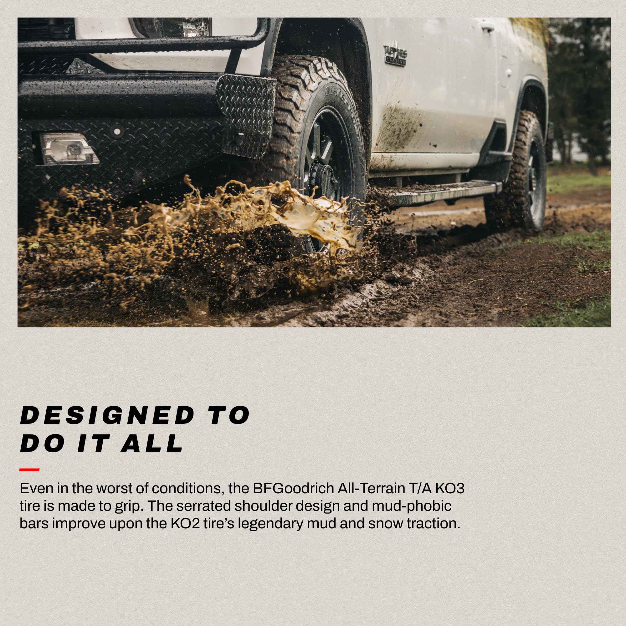 All-Terrain BFGoodrich T/A KO3 Car Tire for Light Trucks, SUVs, and Crossovers, LT265/60R22/E 123/120S