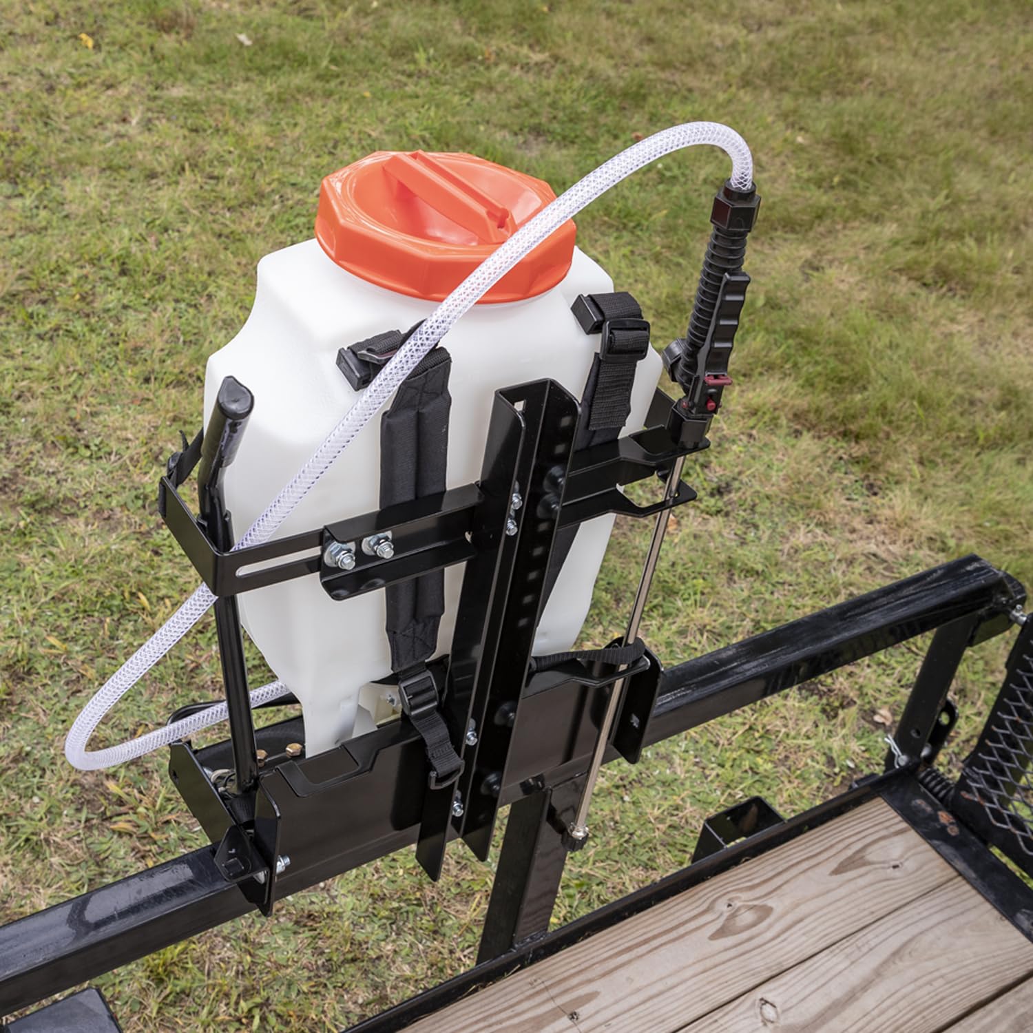 LT23 Buyers Products Adjustable Backpack Sprayer Rack for Landscape Trailers, Easy Storage for Landscaping Equipment and Supplies, Made in The USA, Black