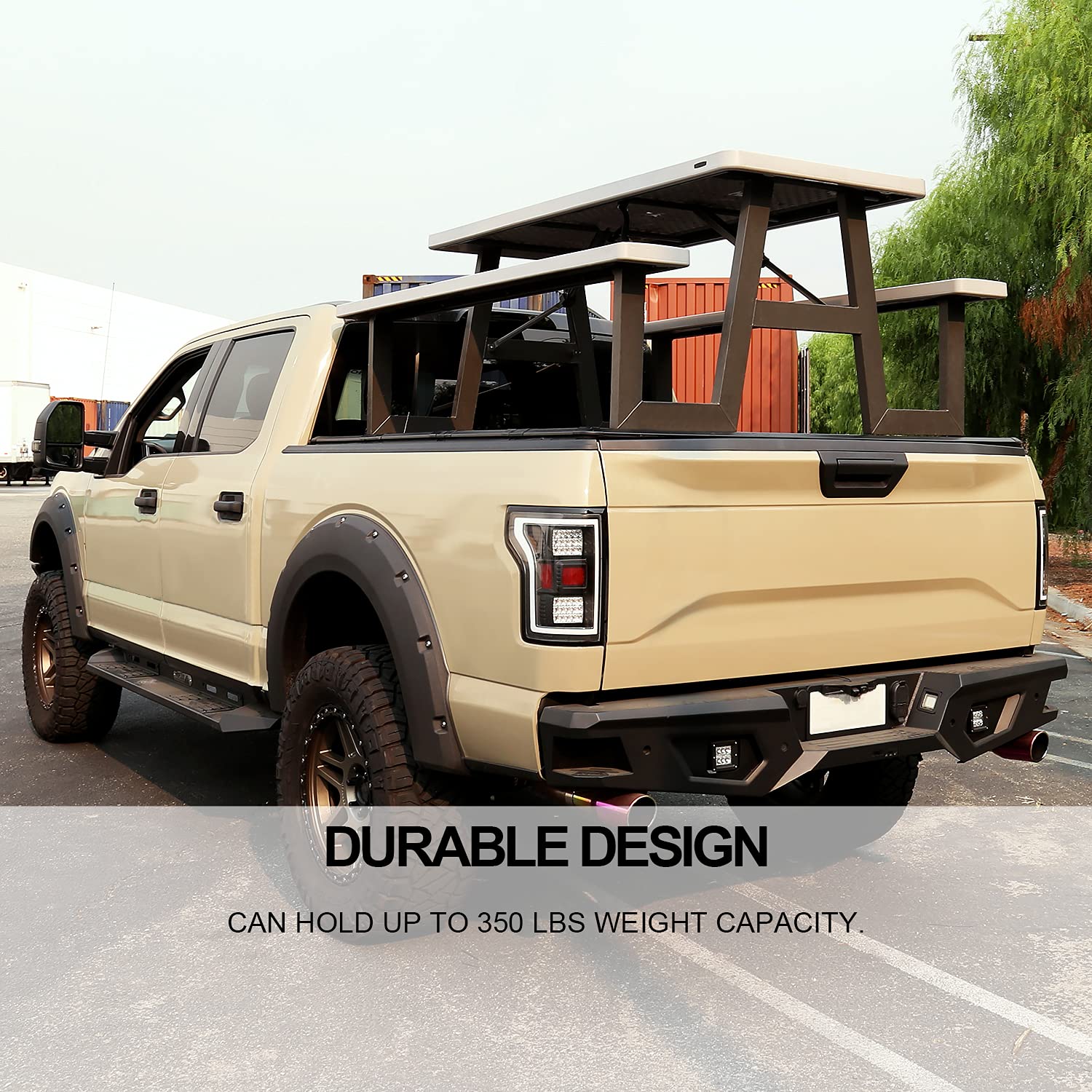 Hard Quad Fold Tonneau Cover Spec-D Tuning Compatible with Ford F150 6.5' Short Bed 2004-2014