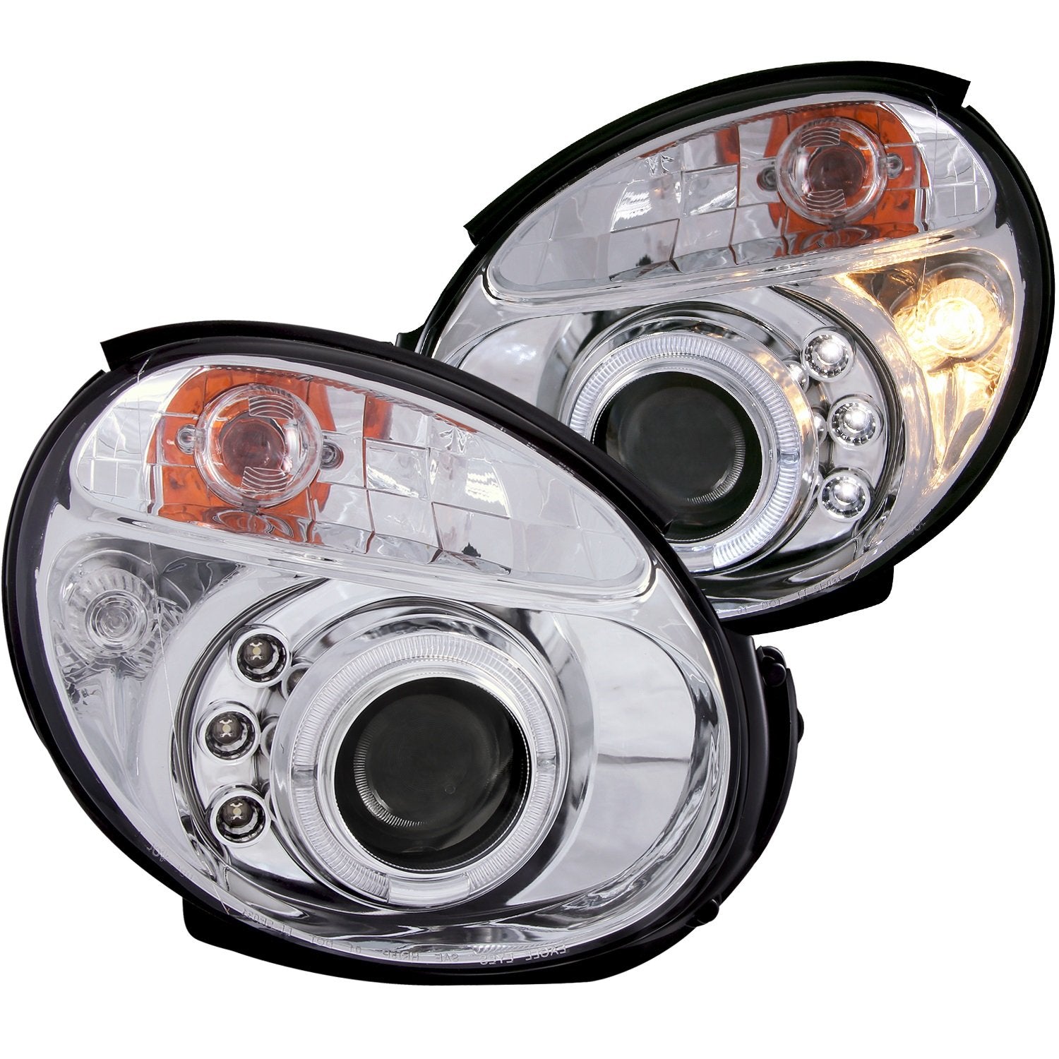 Chrome Halo Anzo USA Projector Headlight with Clear Lens for Subaru Impreza 121435