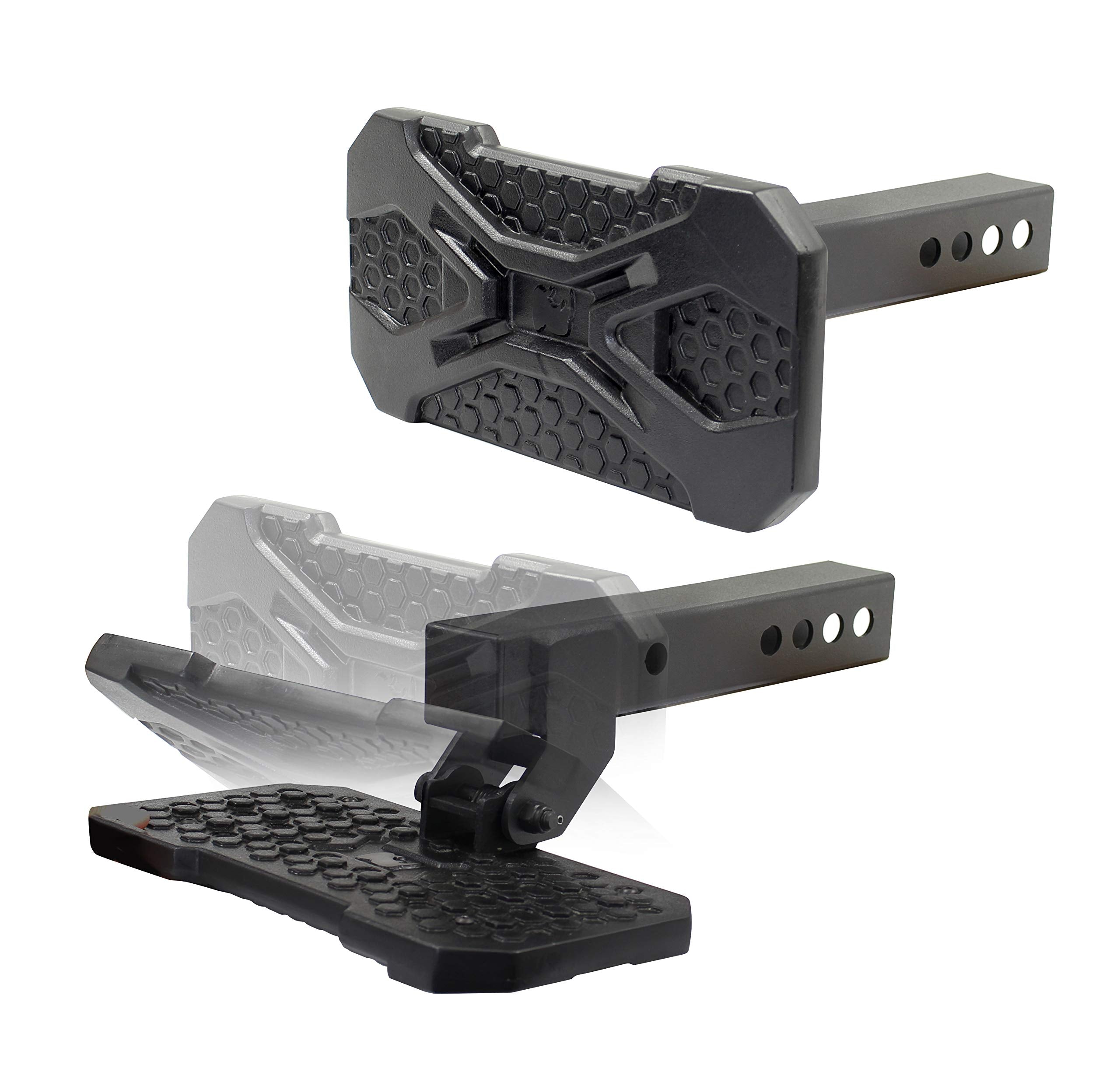 HS-20 Go Rhino Recoil Hitch Step | 12" Mild Steel, Textured Black | HS2012T | Fits 2" Receivers