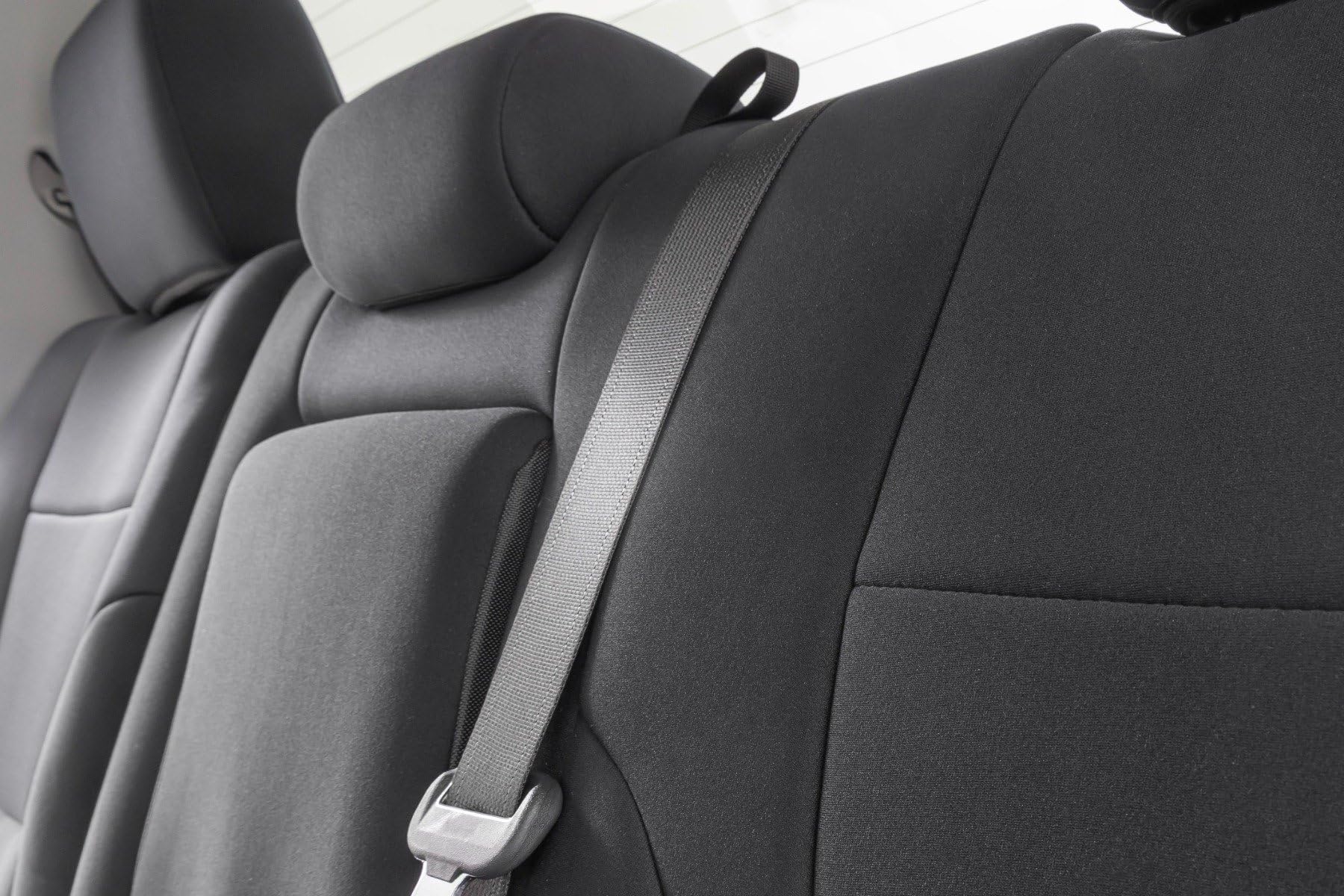 Rough Country Seat Covers Neoprene for Toyota Tundra Crew Max (2022-2025) w/Rear Cup Holder - Waterproof & UV Resistant, Foam Padded, Front & Rear Seat Cover Set