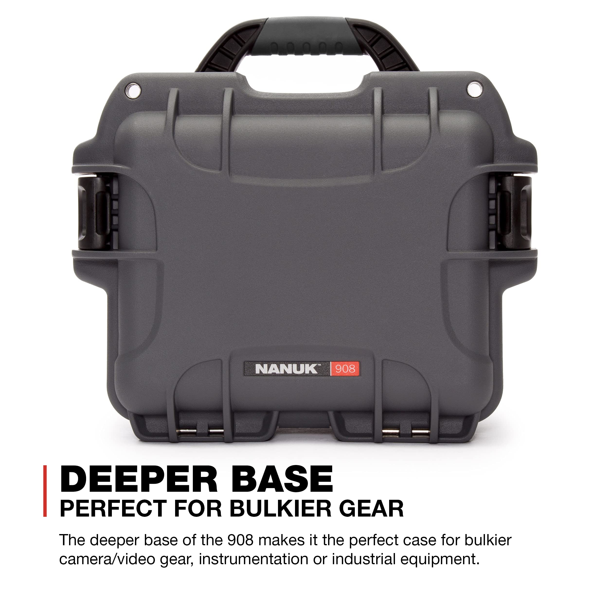 Graphite Nanuk 908 Waterproof Hard Case with Padded Dividers