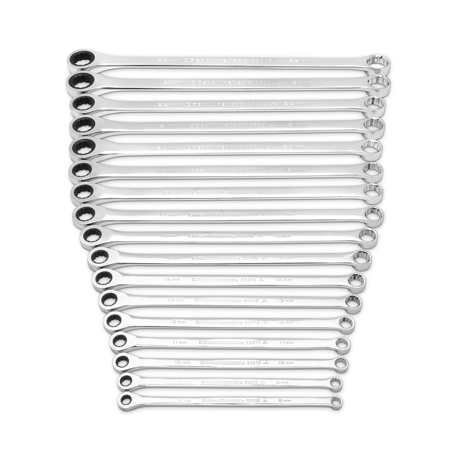 17 Pc. GEARWRENCH GearBox™ 12 Pt. XL Double Box Ratcheting Wrench Set, Metric - 85989