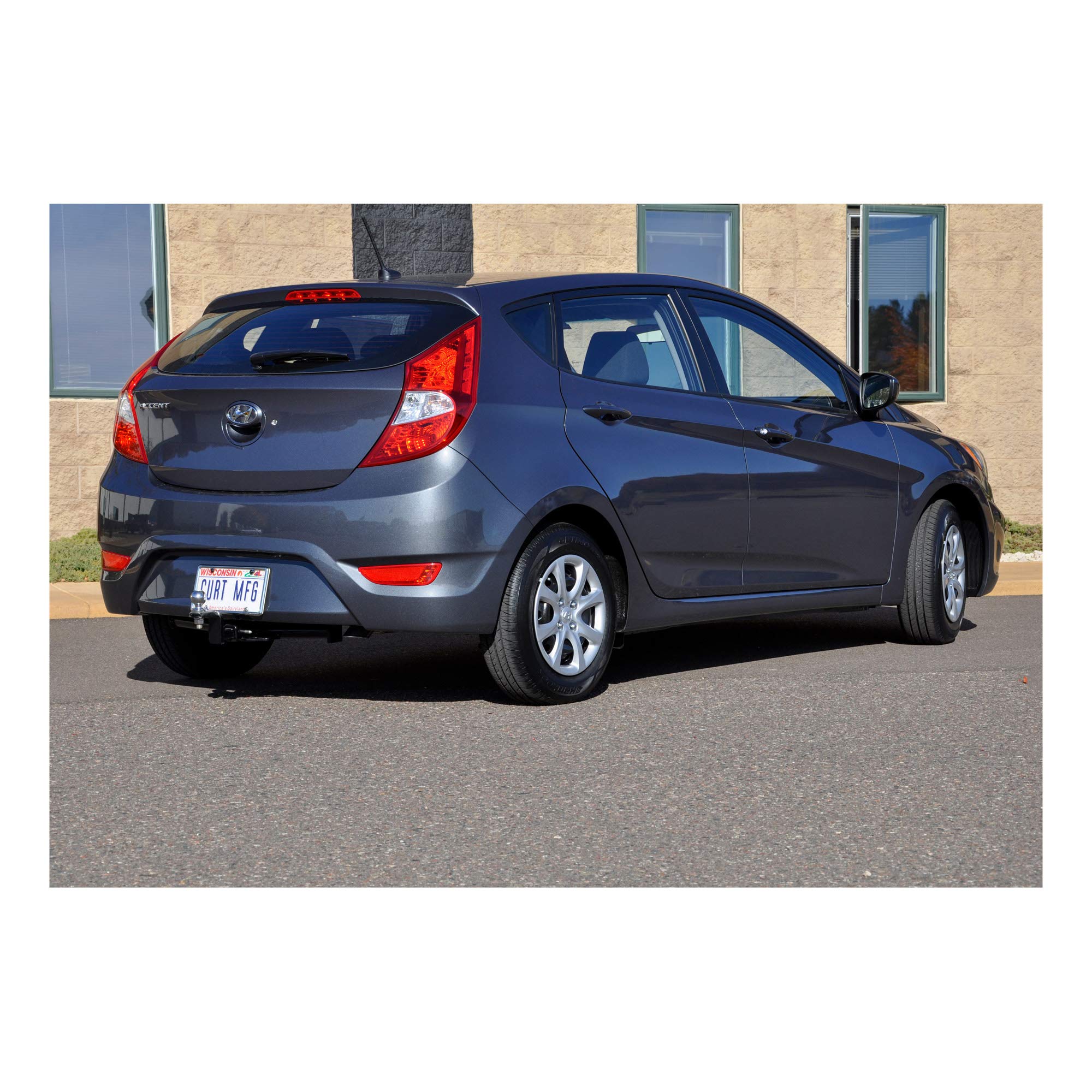 CURT Class 1 Trailer Hitch with Ball Mount, 1-1/4-In Receiver, Fits Hyundai Accent Select, Kia Rio