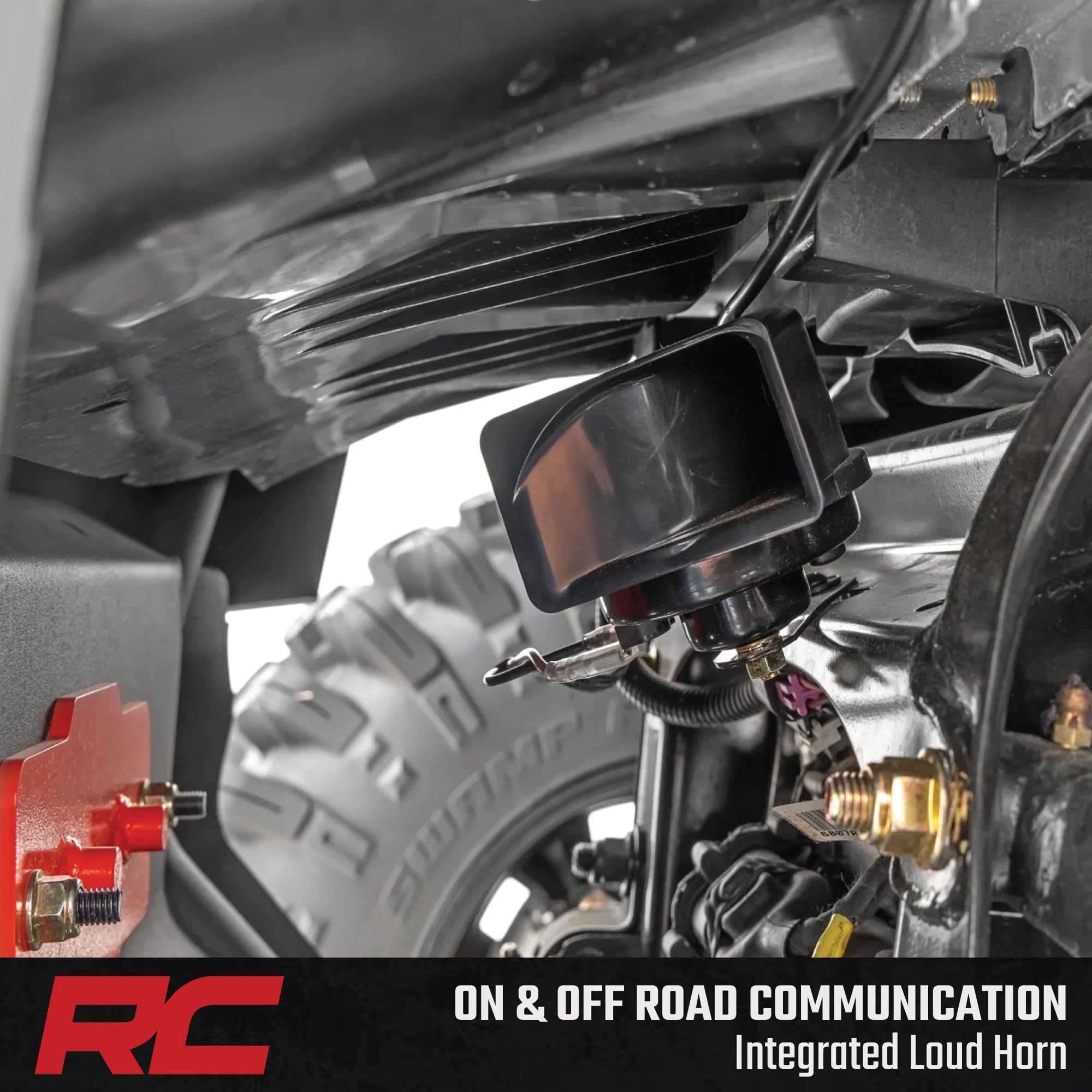 Rough Country Turn Signal Kit Universal UTV with Horn - 12V Blinker System, Amber Front & Red Rear Signals, Street-Ready Visibility Upgrade