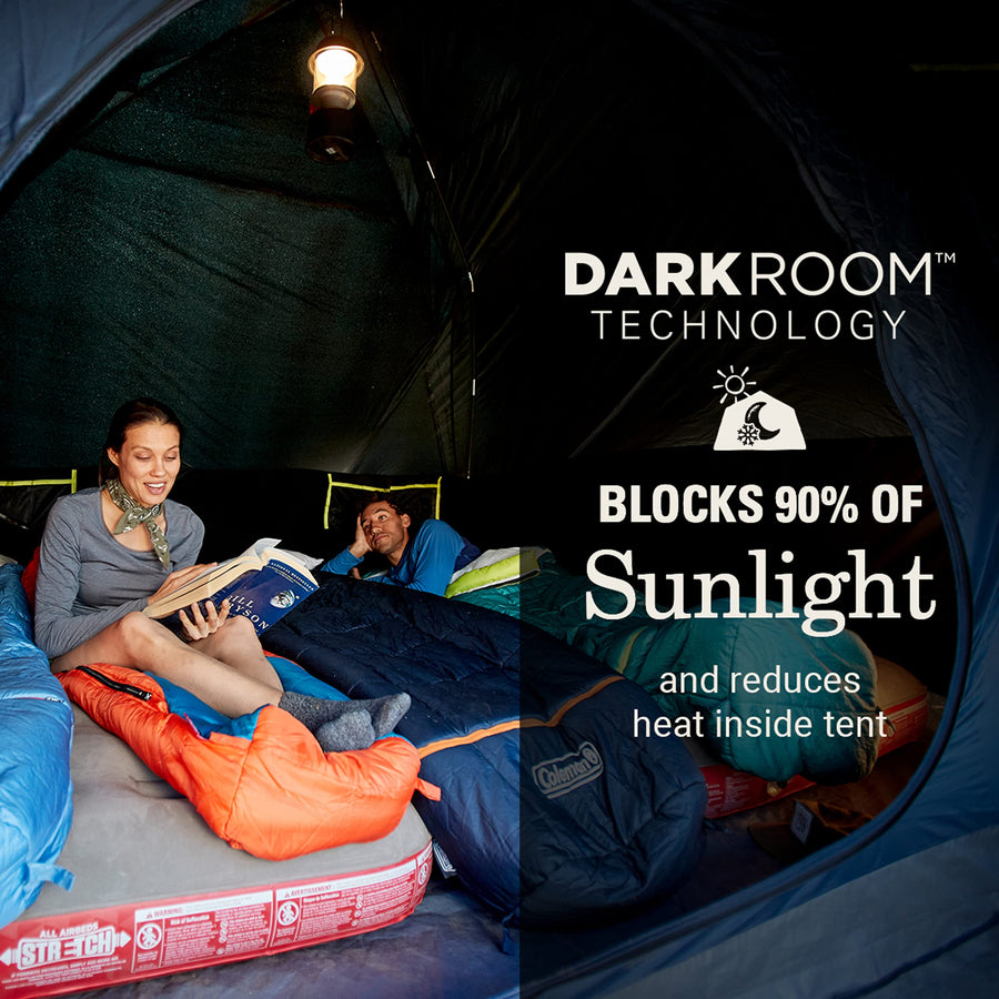 Coleman Camping Tent Skydome with Dark Room Technology, 6 Person with Screen Room