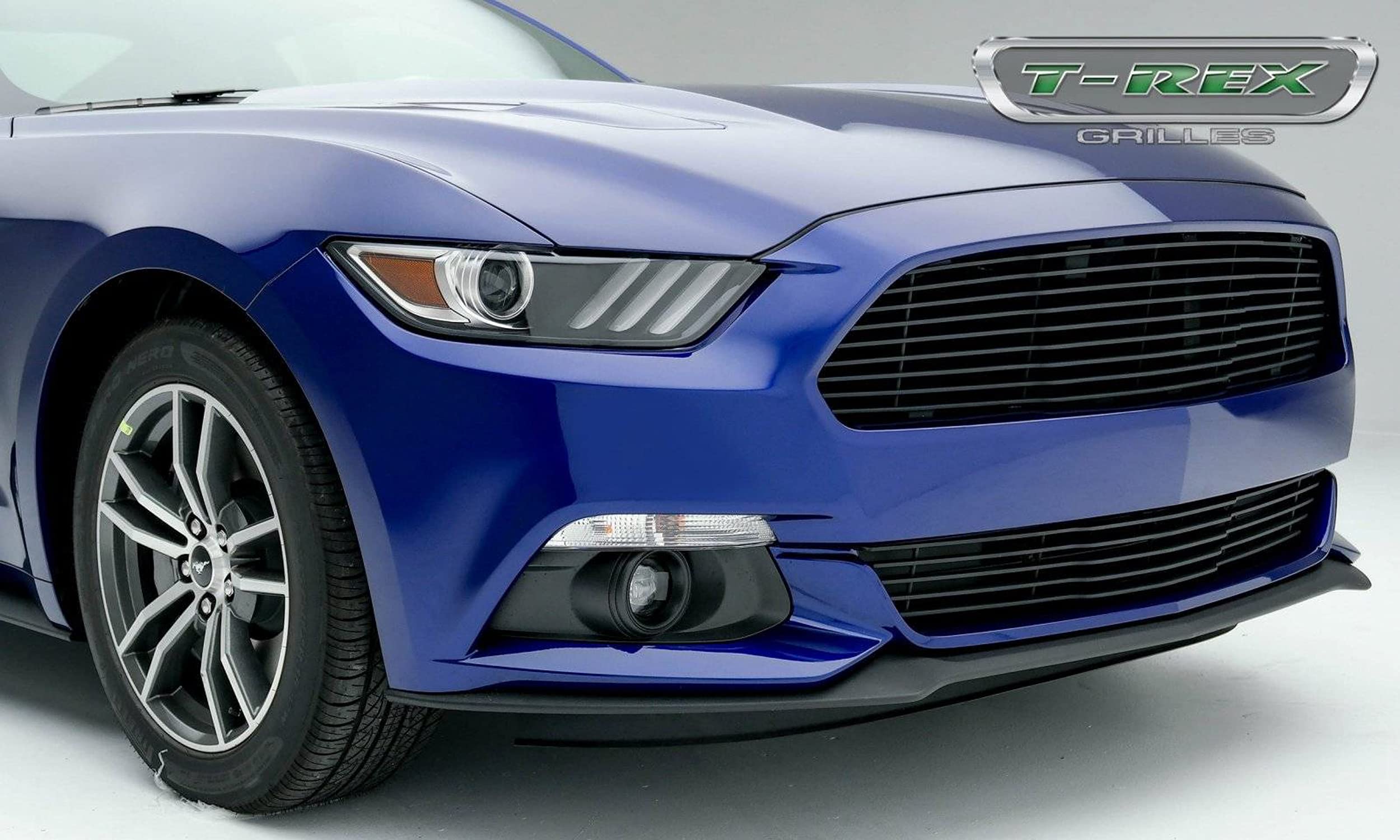 Compatible T-Rex Grilles with Mustang GT (2015-2017) Billet Bumper Grille, Black, 1 Pc, Overlay - PN #6225301
