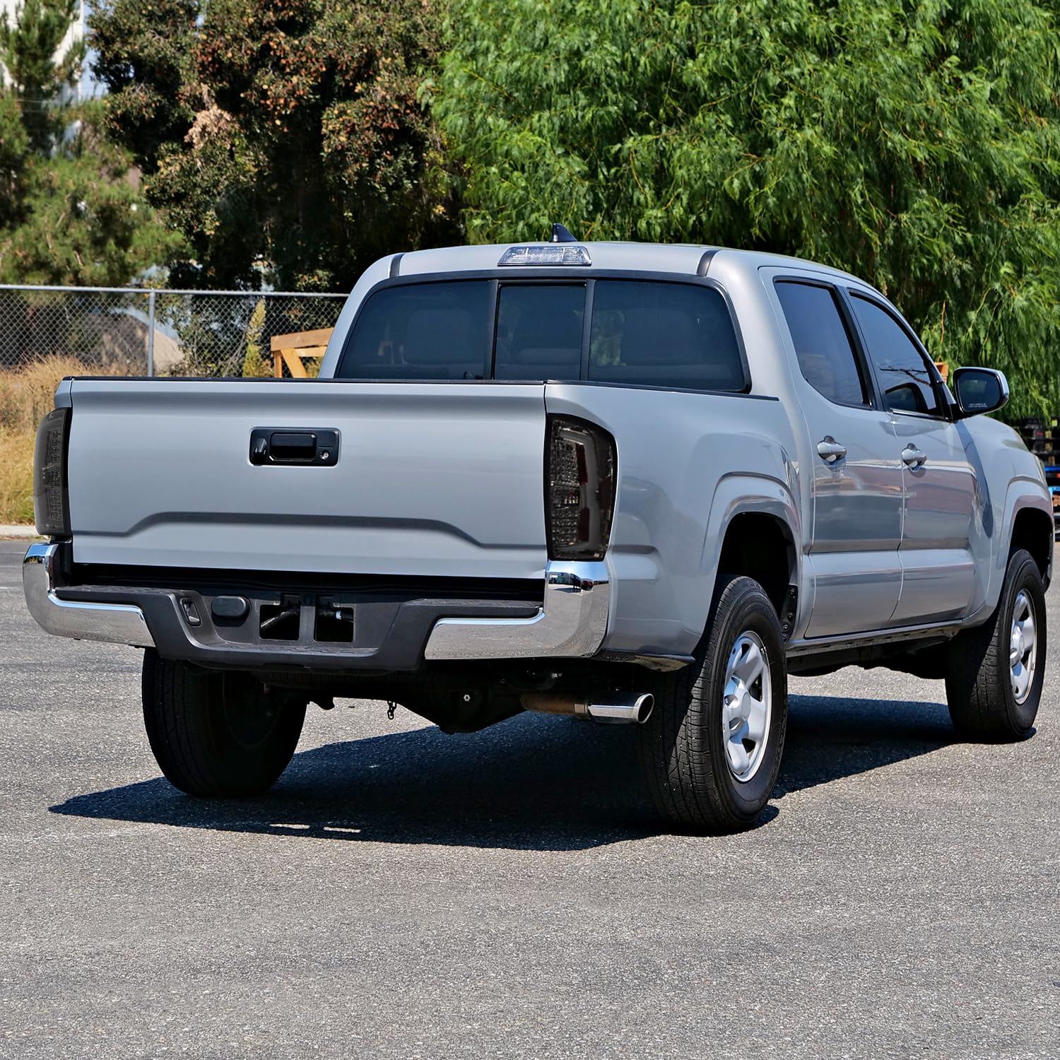 Smoke LED Tail Lights SPEC-D TUNING w/White LED Light Bar Compatible with 2016-2022 Toyota Tacoma, Left + Right Pair Assembly