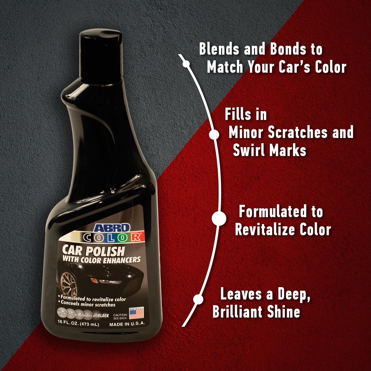 ABRO Car Polish Black: Scratch Remover for Vehicles and Paint Scratch Repair Restorer Wax, Polishing Compound for Car Detailing, Paint Scratch Repair for Vehicles, Scratch Remover 16oz.