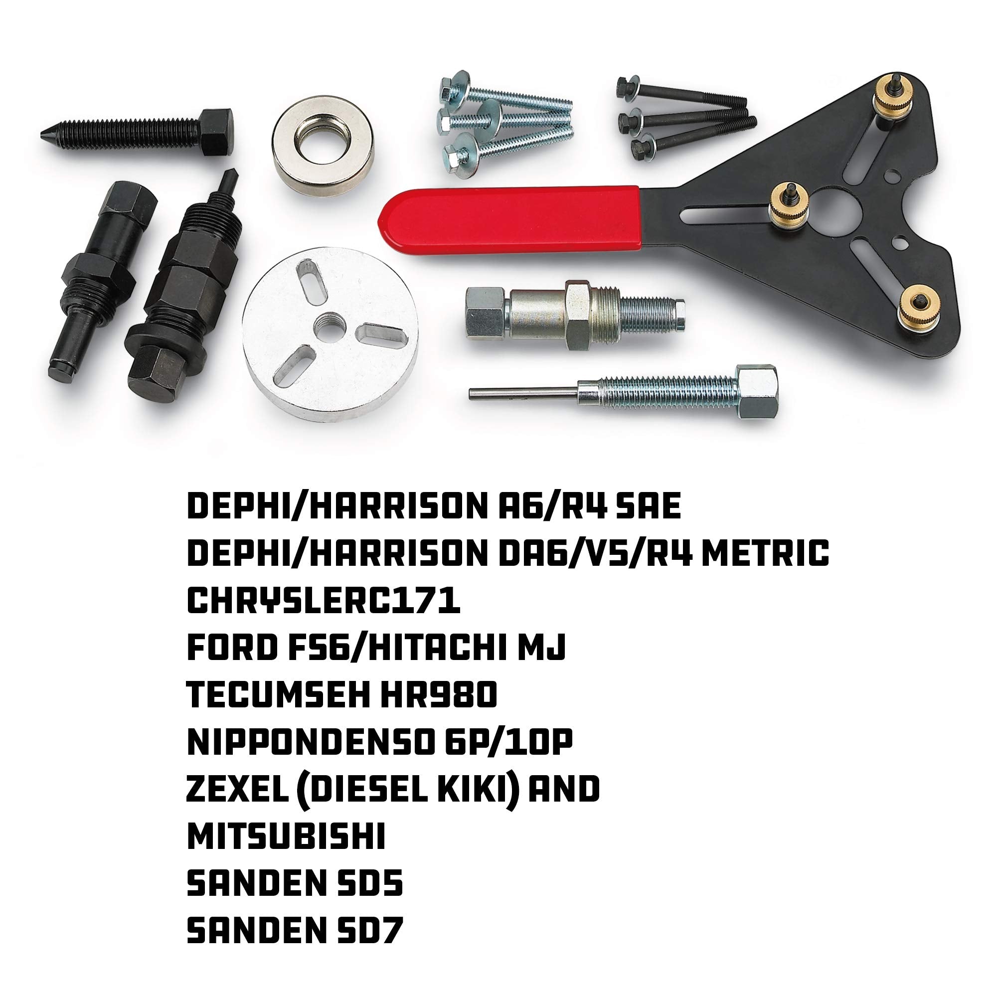 Powerbuilt Air Conditioning Clutch Tool Remove and Install Kit, AC Compressor Clutches Installer and Remover, Holding Tools, Storage Case - 948995,Silver