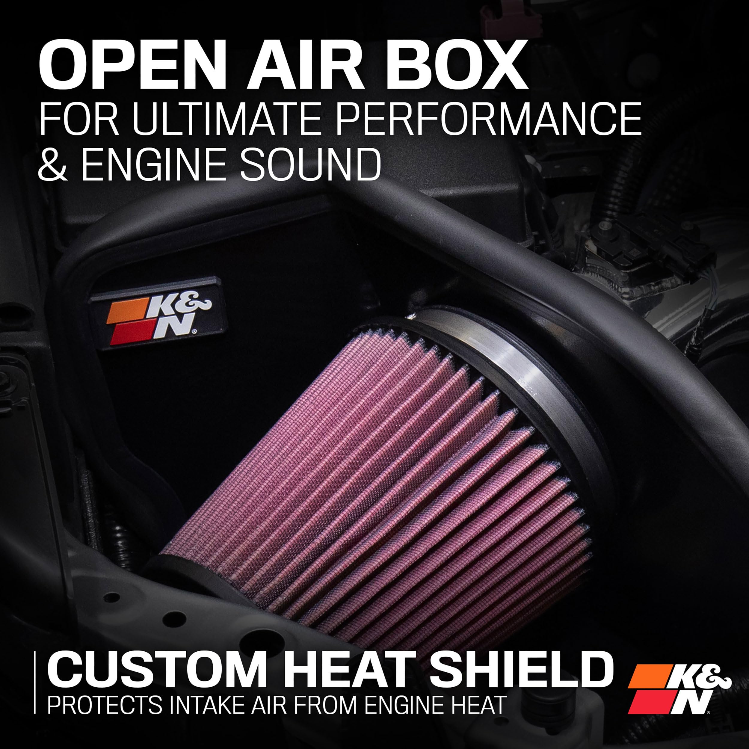 Cold Air Intake System K&N: High-Flow Air Filter, Increase Performance & Towing: Compatible with 2024-2025 Toyota: Land Cruiser, Tacoma, 77-9043KP