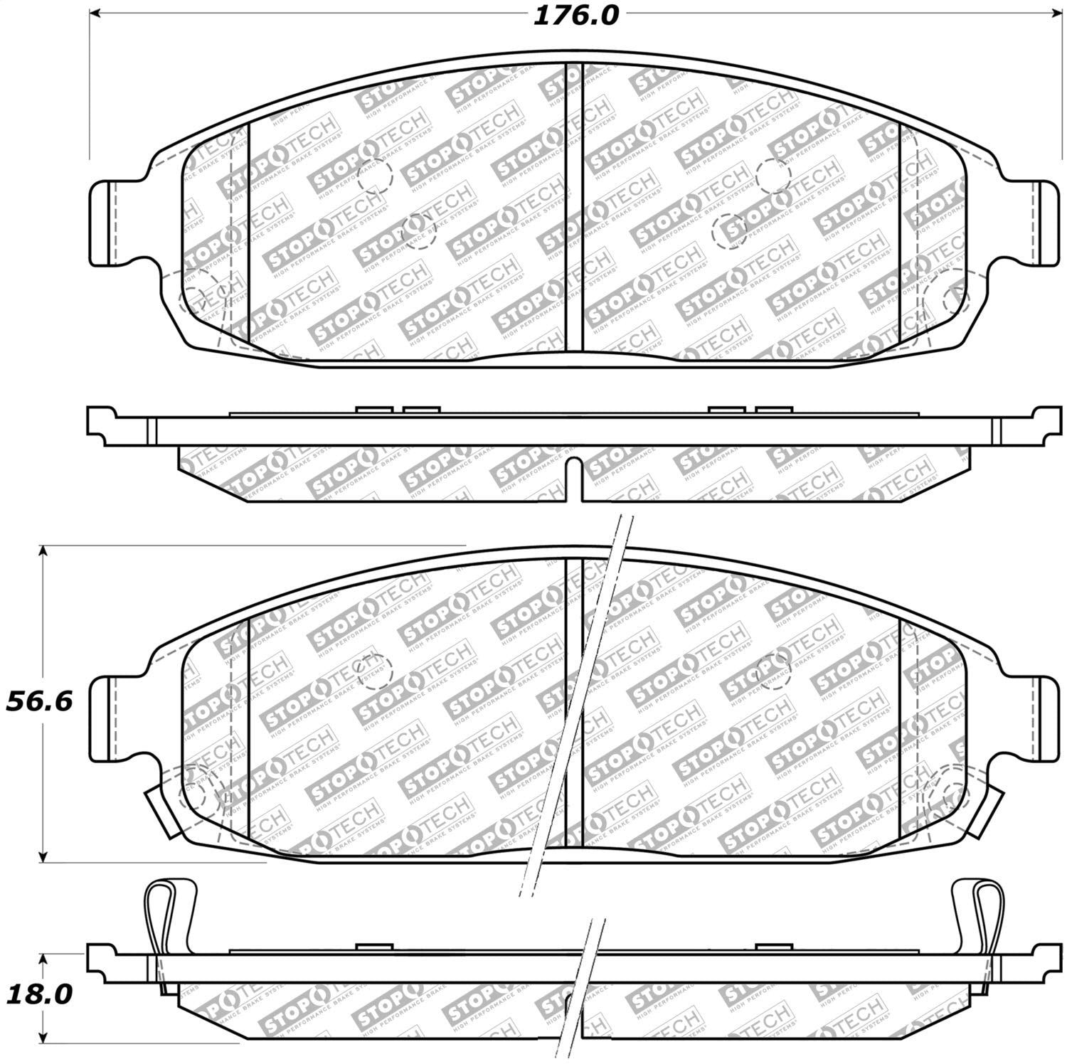 Brake Pads StopTech 305.10800 Street Select with Hardware