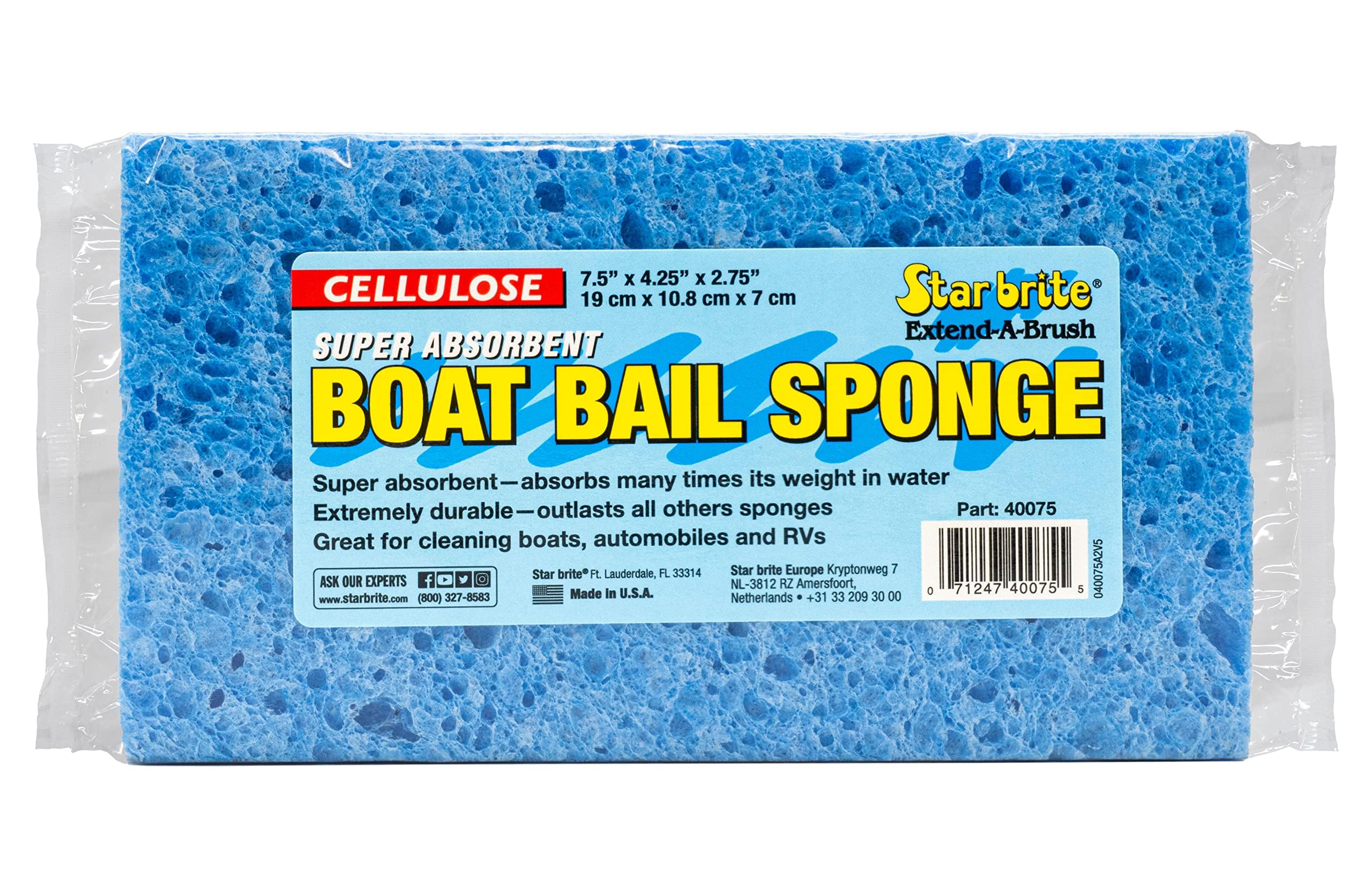 Cellulose STAR BRITE Big Boat Bail Sponge 7x3 3/4x1 3/4 (040075)