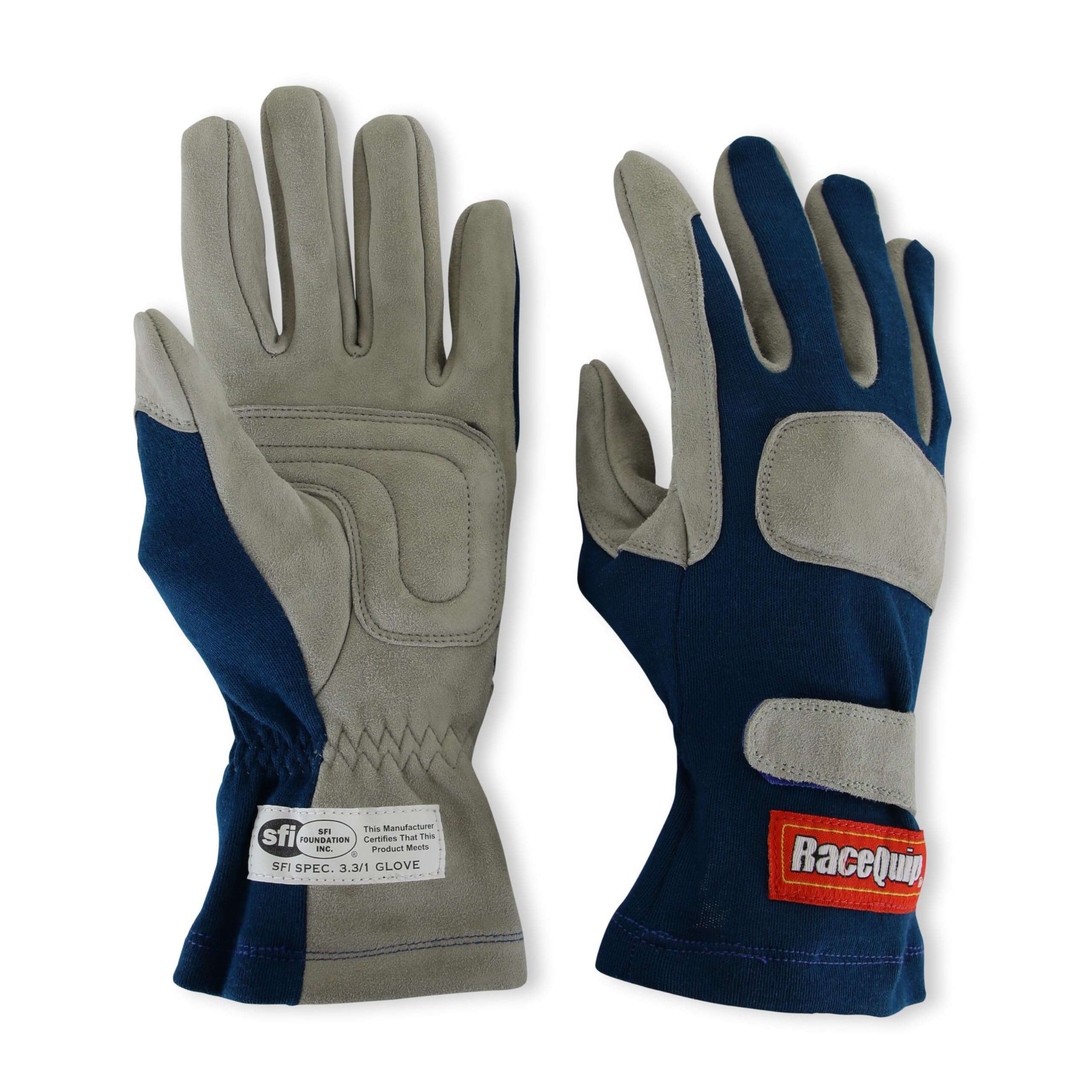 351025RQP RaceQuip® Driving Gloves 351 Series - SFI 3.3/1 - Blue/Gray - Large