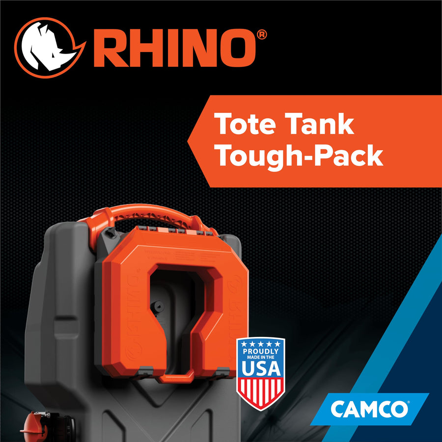 Camco Tough-Pack Rhino Tote Tank – RV Storage Case Only - Essential RV Accessory for Efficient Waste Management – (39024)