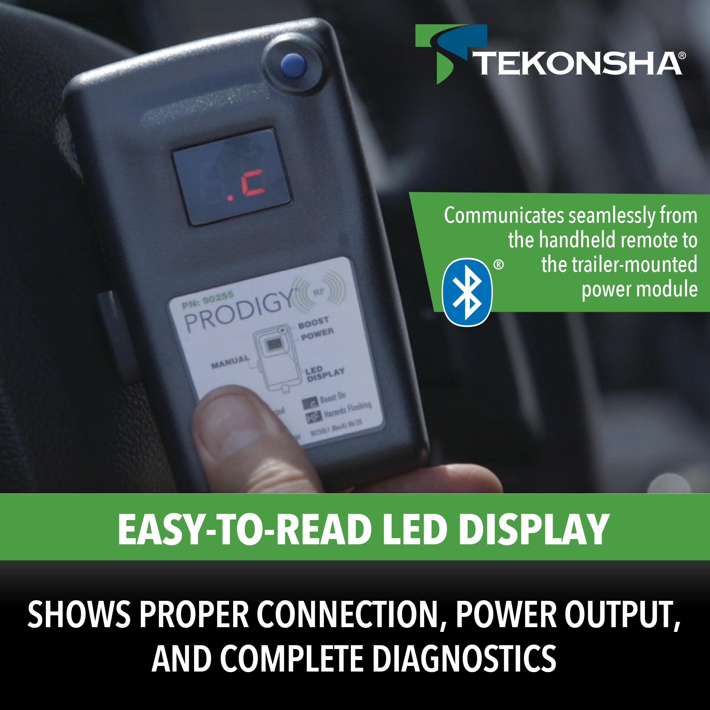 Tekonsha Prodigy RF Bluetooth Handheld Remote, Replacement Part 90257