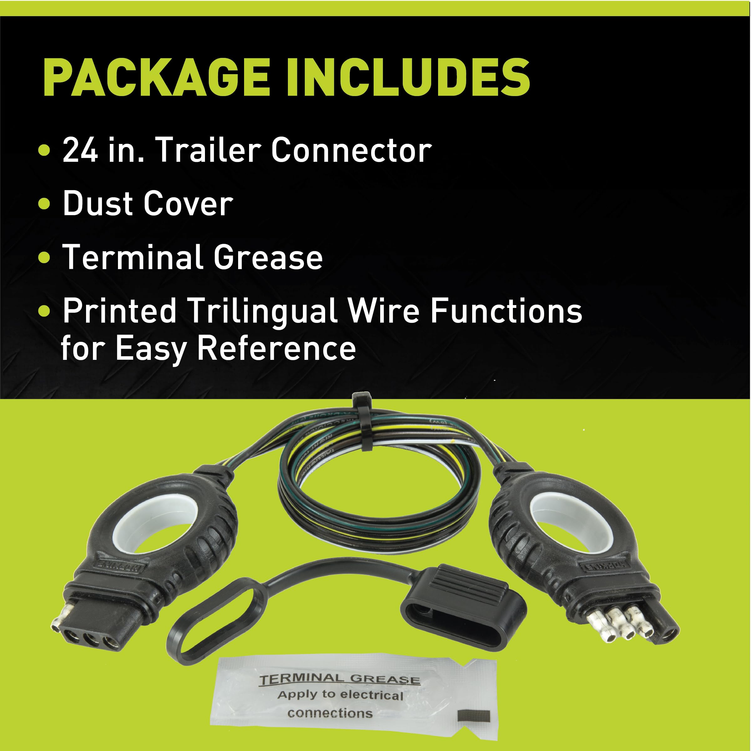 Endurance Hopkins Towing Solutions 47004 Easy-Pull 24" 4 Flat Extension Trailer Connector