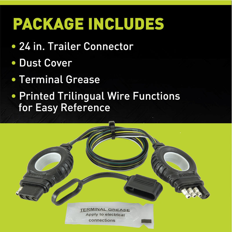 Endurance Hopkins Towing Solutions 47004 Easy-Pull 24" 4 Flat Extension Trailer Connector