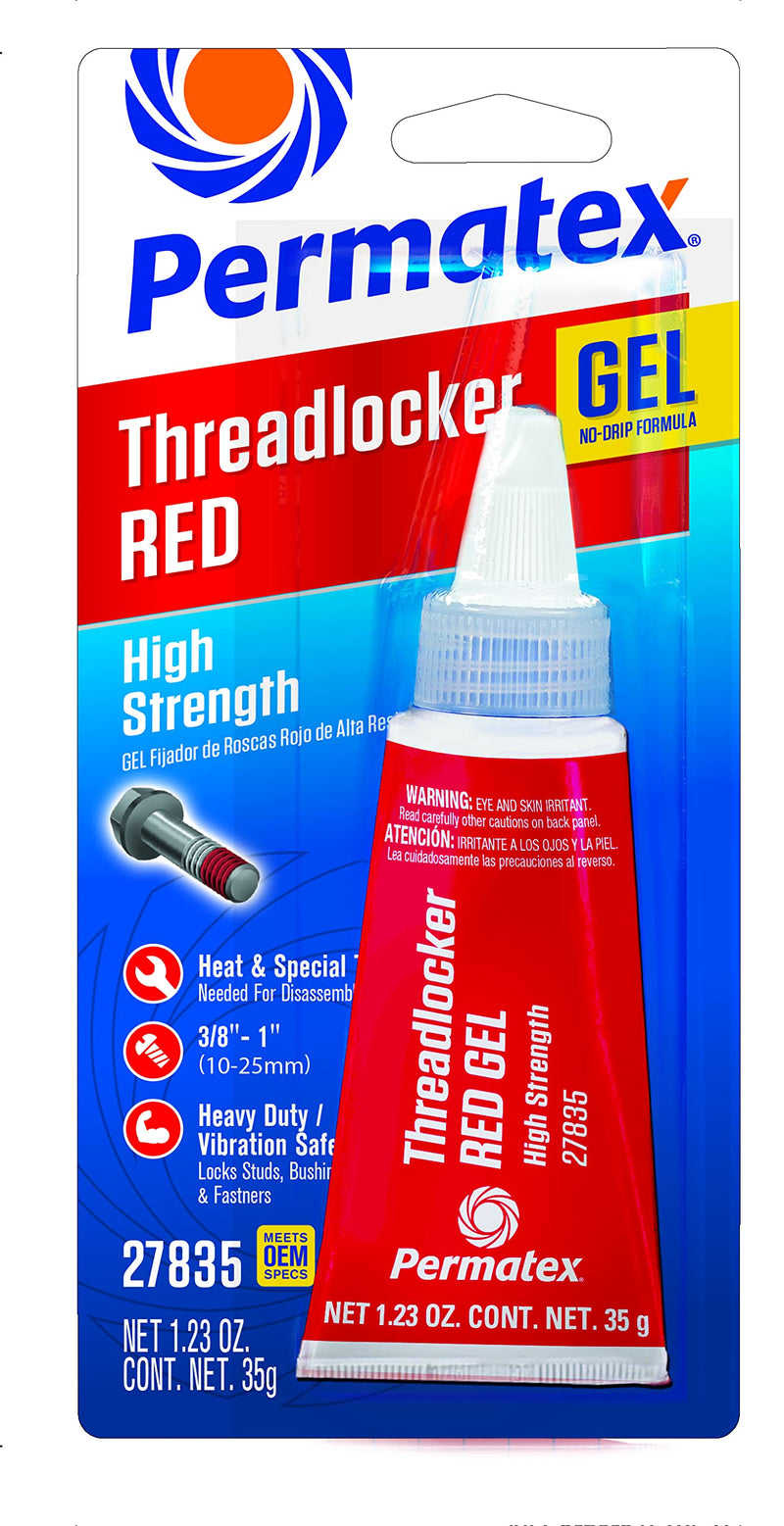 High Strength Permatex Threadlocker Red Gel, 35g