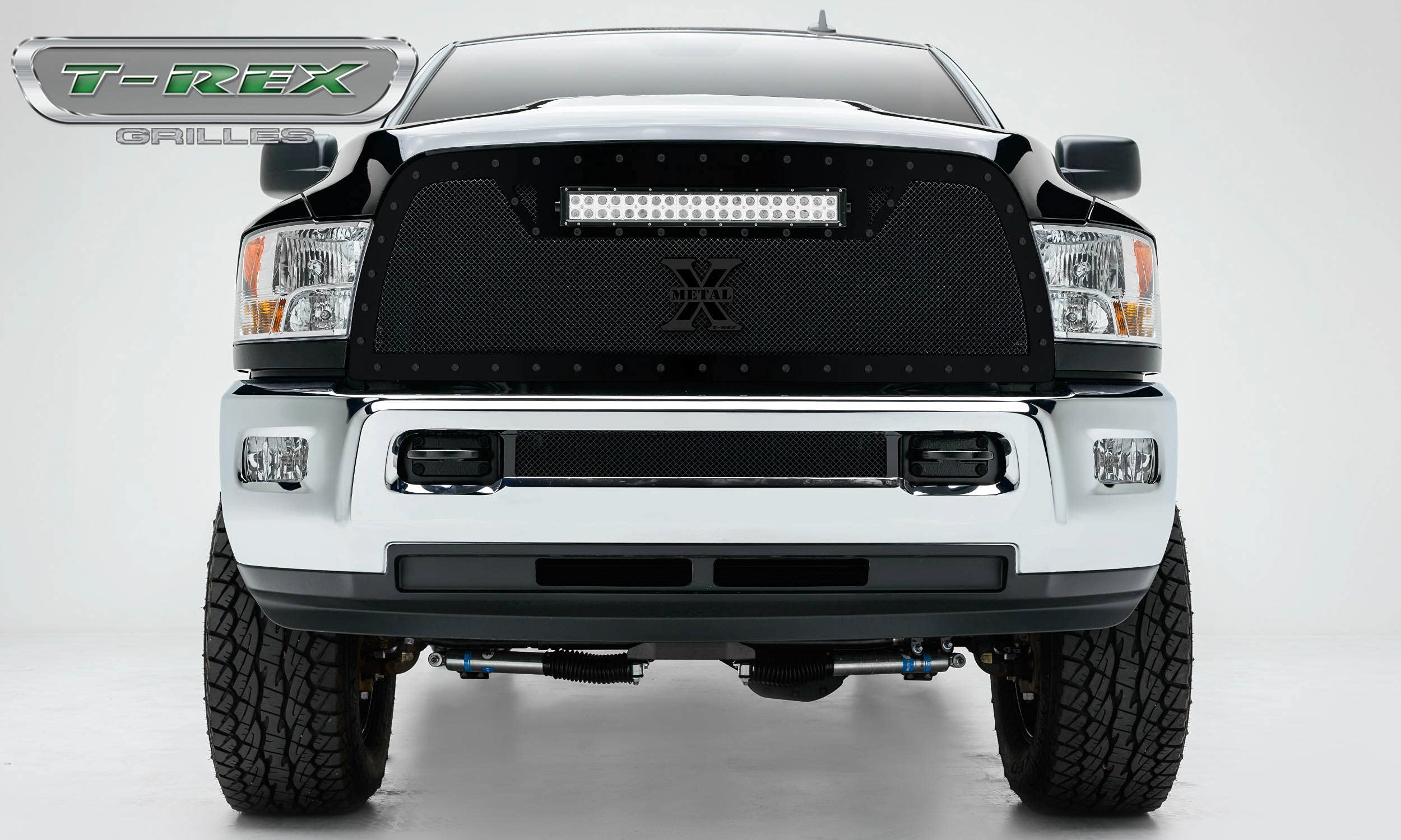 Stealth Torch Grille 2010-2012 Ram 2500, 3500, Black, 1 Pc, Replacement, Black Studs with (1) 20" LED - PN #6314531-BR