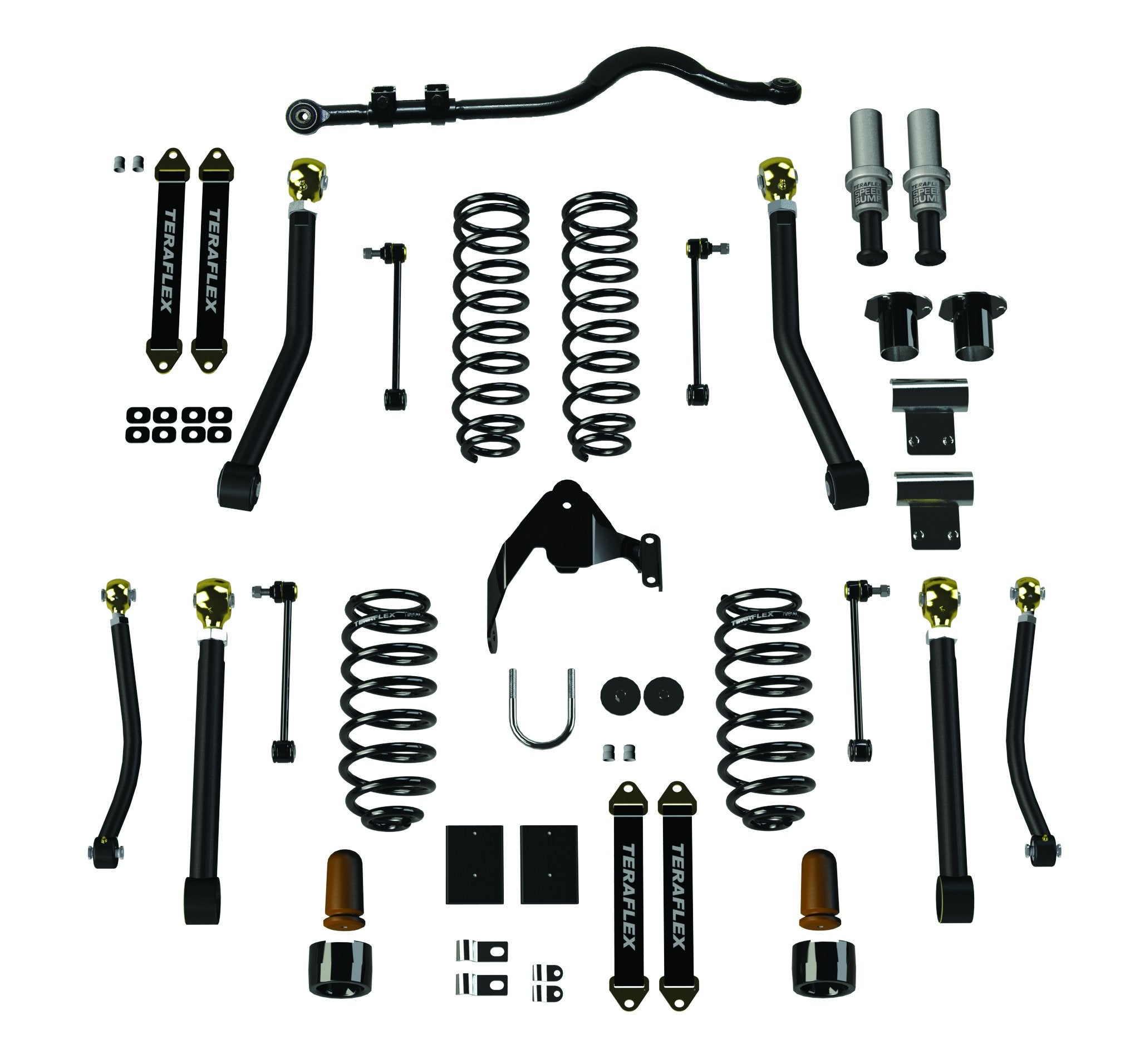 4-Door TeraFlex JKU Outback Overland Suspension System (3” Lift) - No Shocks
