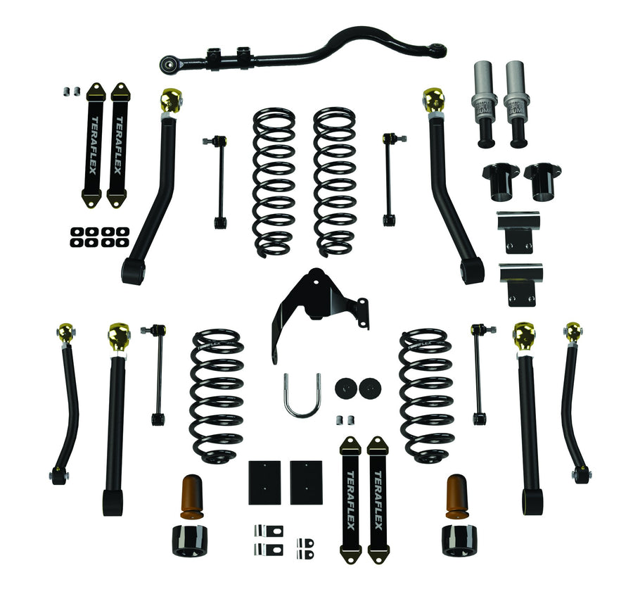 4-Door TeraFlex JKU Outback Overland Suspension System (3” Lift) - No Shocks