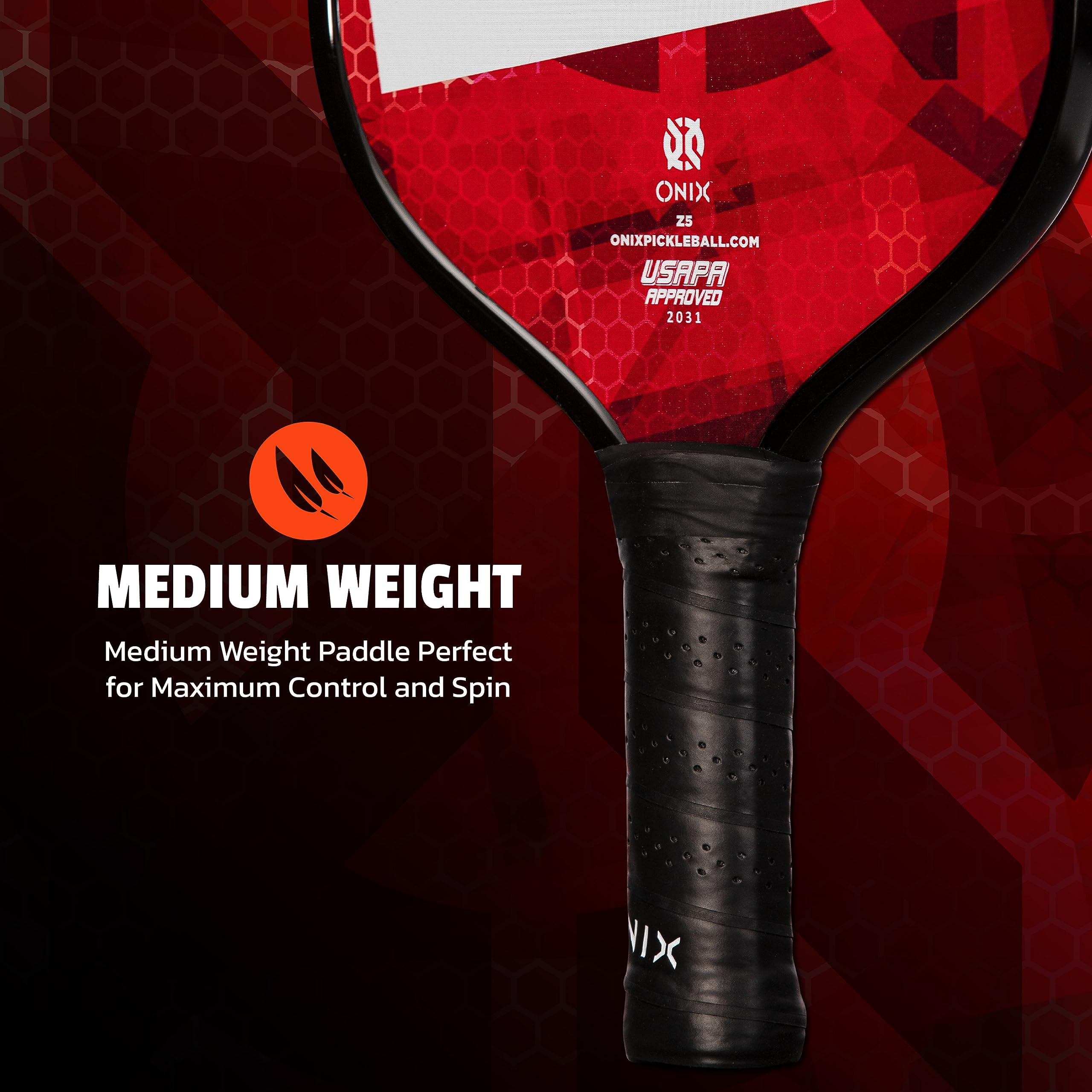 Graphite ONIX MOD Z5 Carbon Fiber Pickleball Paddles with Cushion Comfort Pickleball Paddle Grip - USA Pickleball Approved