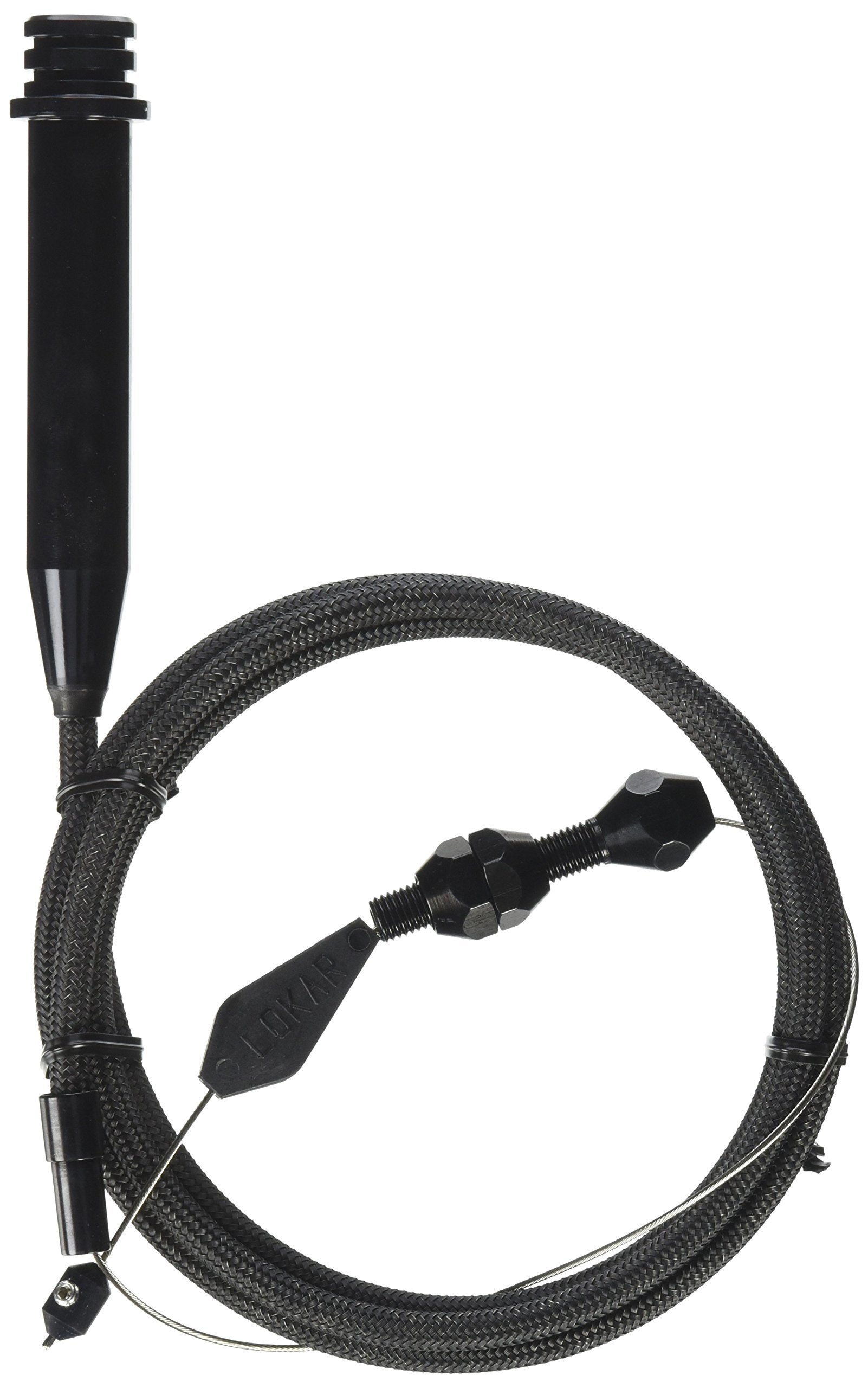 Kickdown Cable Kit Lokar XKD-2700TP with Black Stainless Steel Housing and Black Aluminum Fittings for GM 700-R4 Tuned-Port Transmission Injection