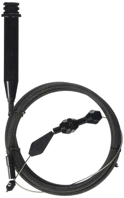 Kickdown Cable Kit Lokar XKD-2700TP with Black Stainless Steel Housing and Black Aluminum Fittings for GM 700-R4 Tuned-Port Transmission Injection