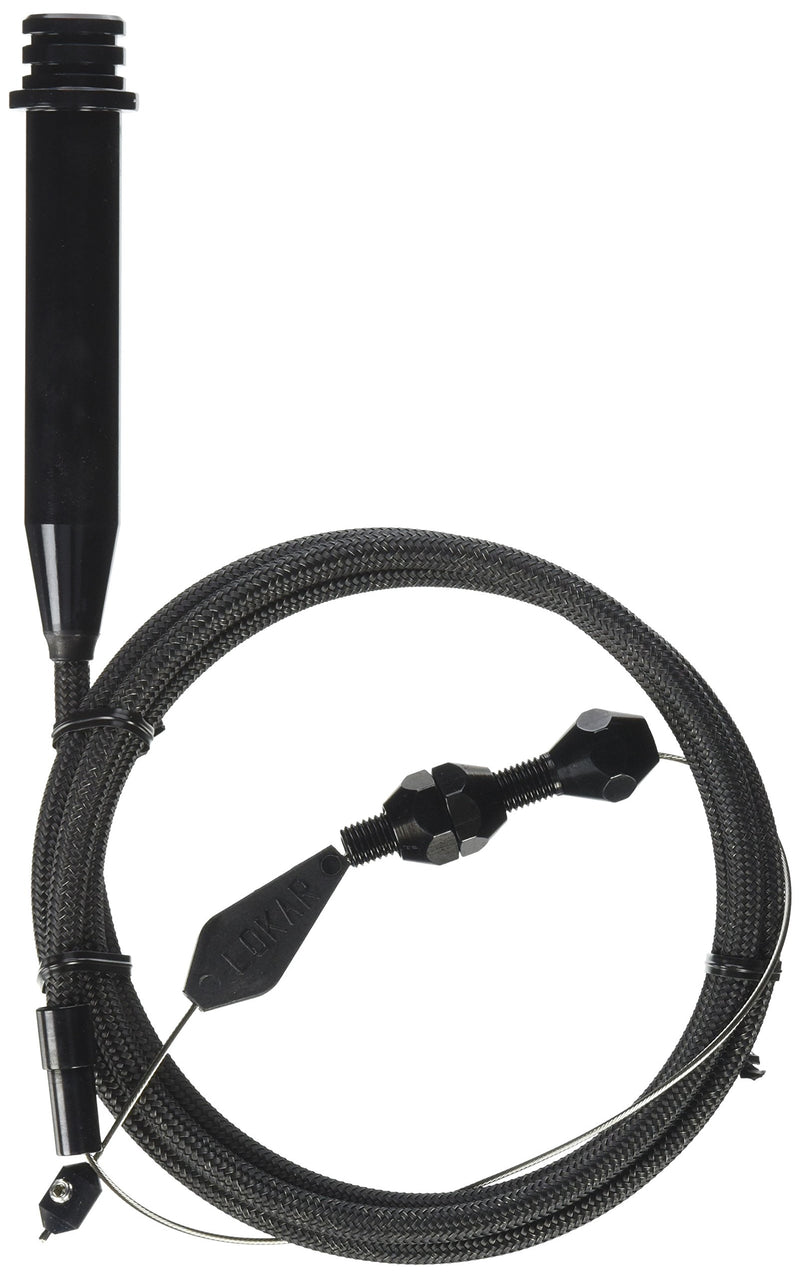 Kickdown Cable Kit Lokar XKD-2700TP with Black Stainless Steel Housing and Black Aluminum Fittings for GM 700-R4 Tuned-Port Transmission Injection