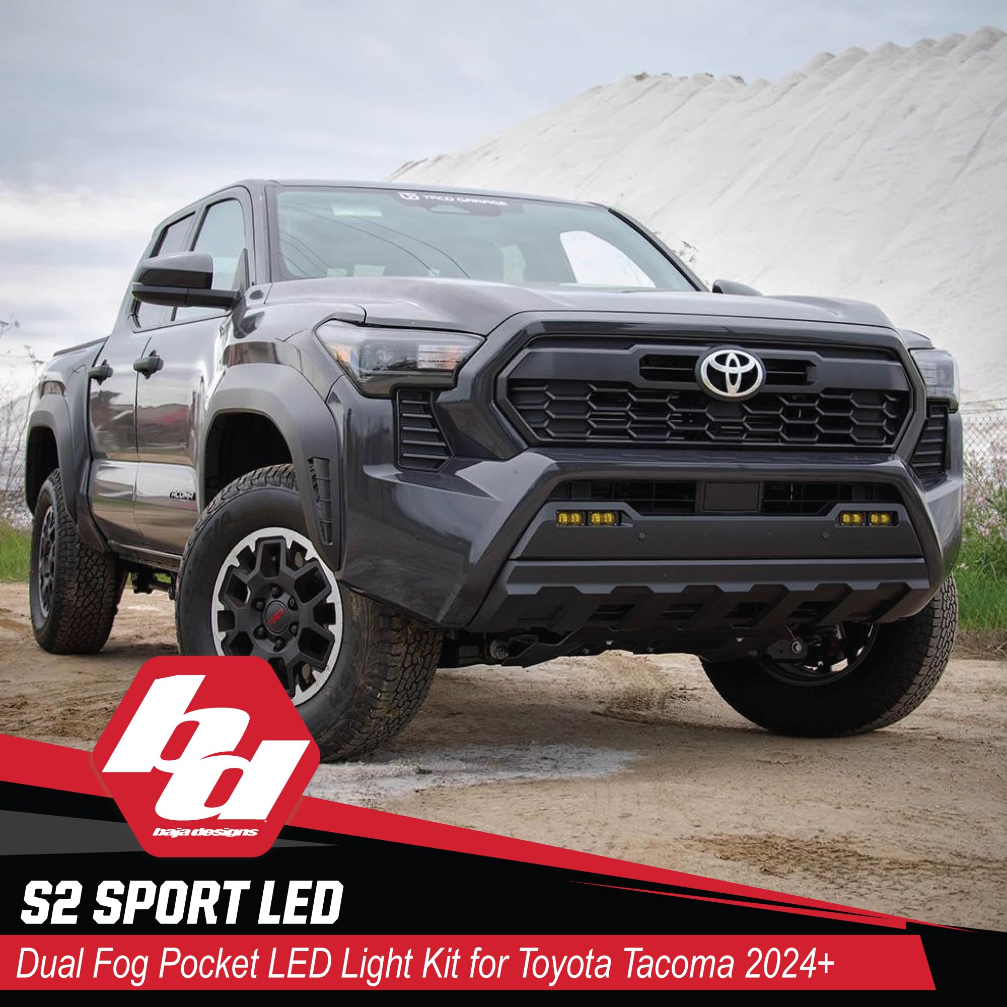 Baja Designs Dual S2 Sport LED Fog Pocket Light Kit for Toyota Tacoma 2024+ (Wide Cornering Lens, Clear)