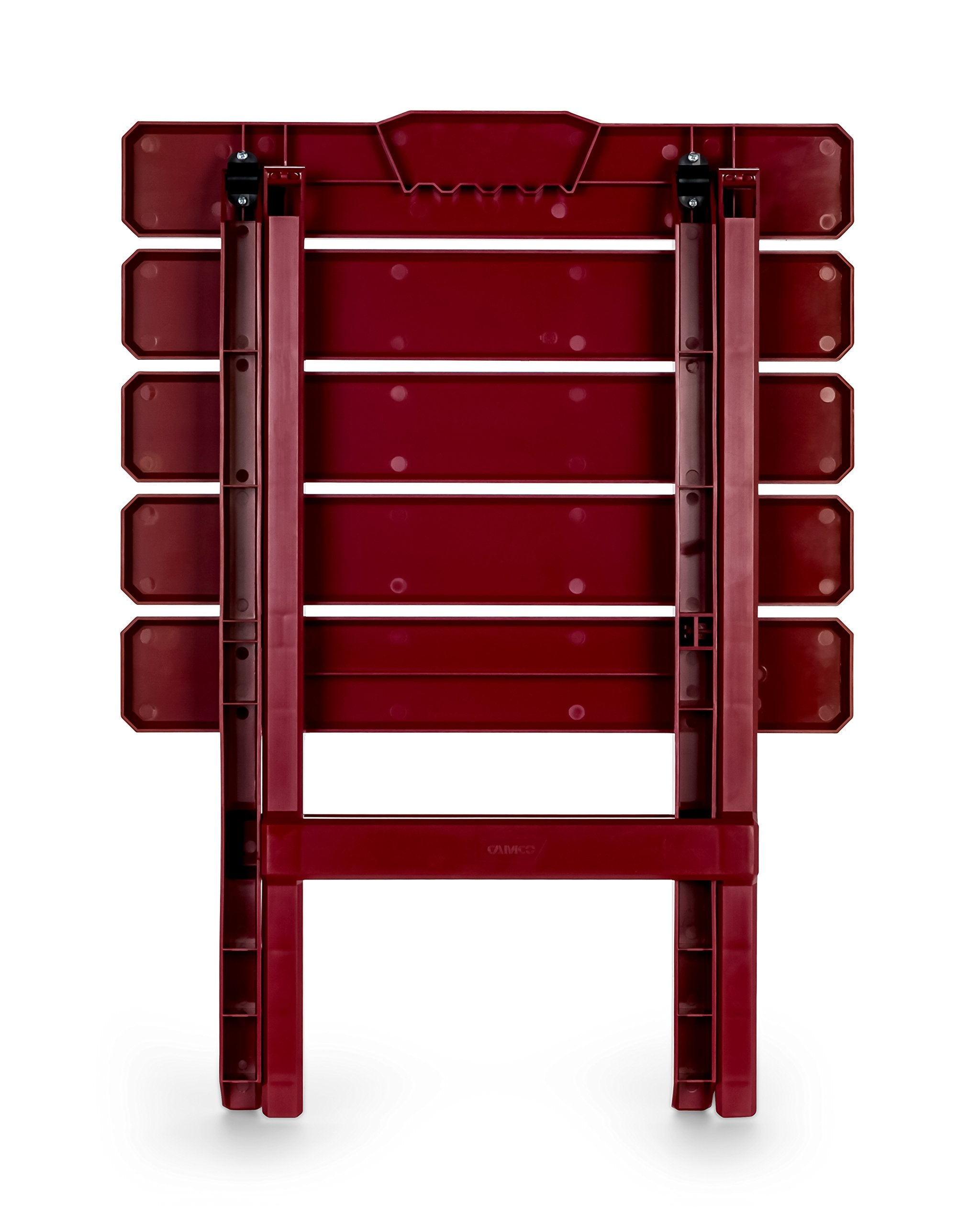 Large Camco 51694 Red Adirondack Portable Outdoor Folding Side Table, Perfect for The Beach, Camping, Picnics, Cookouts and More, Weatherproof and Rust Resistant
