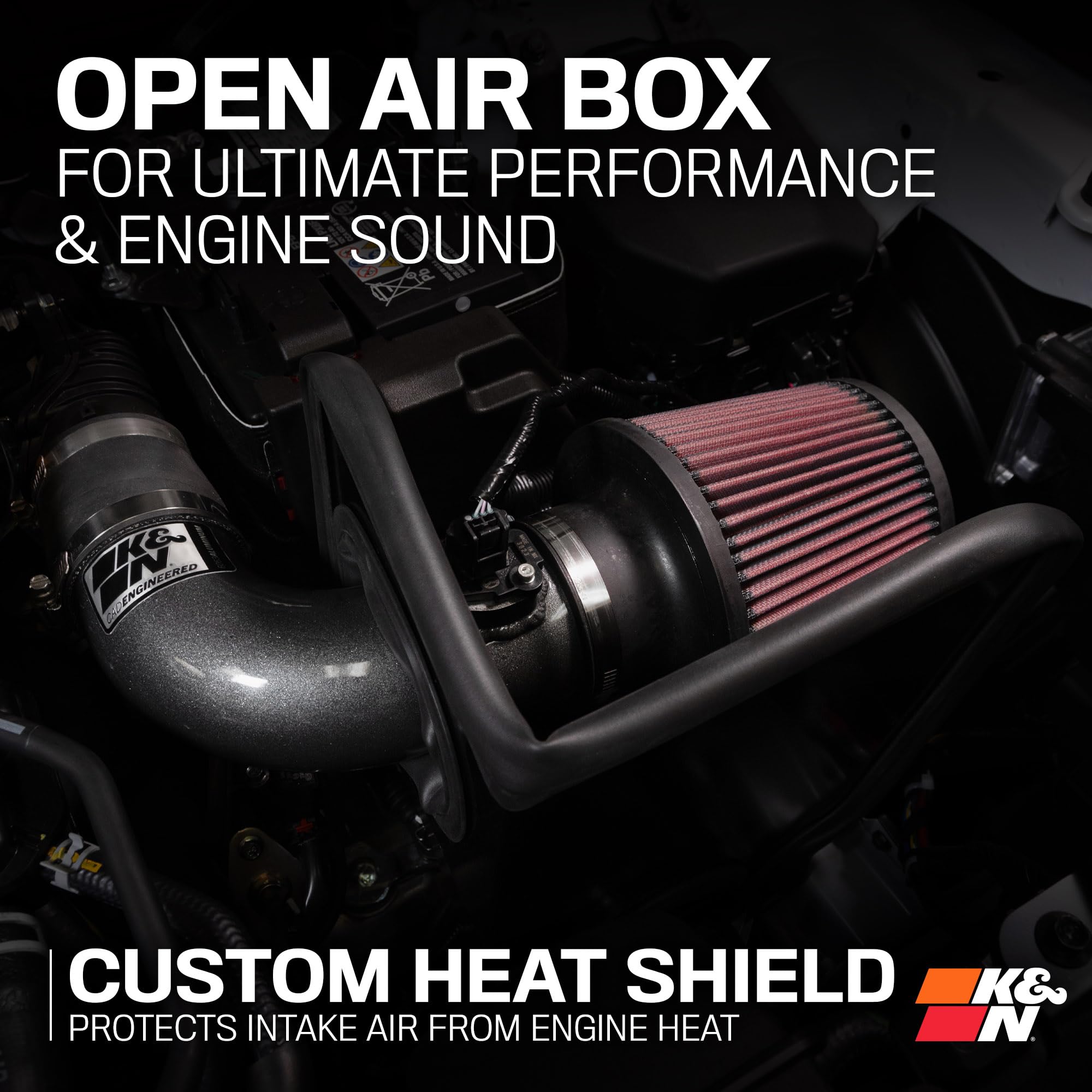 K&N High-Flow Air-Filter Cold Air Intake System: Increase Performance & Horsepower Compatible with 2023-2025 MAZDA CX-50, 77-2589KC
