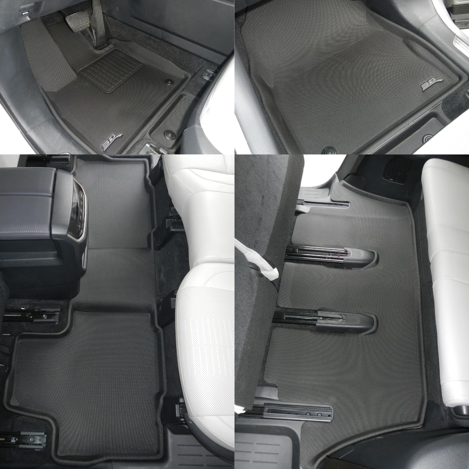Kagu Floor Mat (Black) 3D MAXpider Custom Fit Compatible with Lexus TX 2024-2026 (Bench Seat) - Full Set