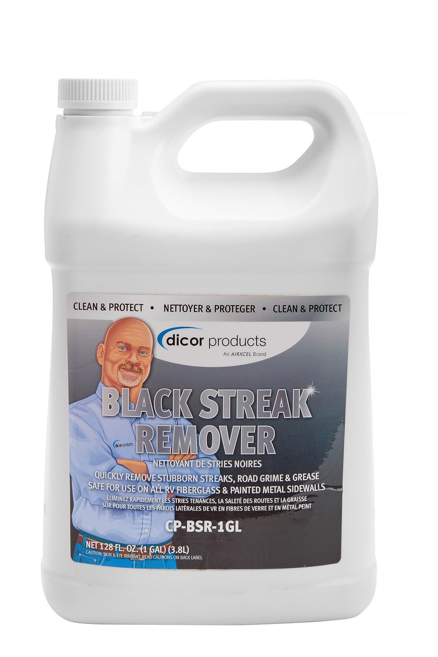 Dicor RV Black Streak Remover CP-BSR-1GL - Powerful Formula for Effective Cleaning - 1 Gallon - Black and White