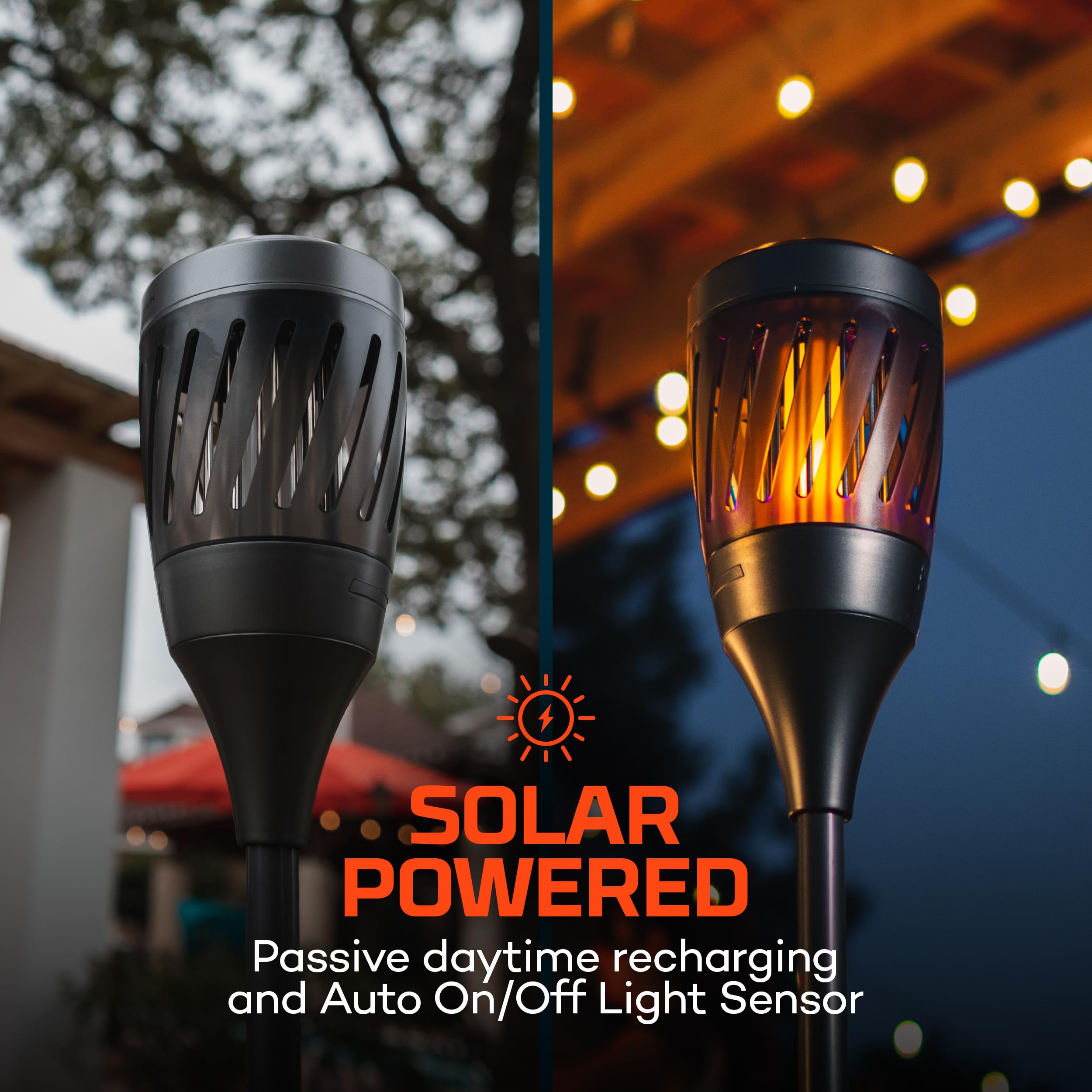 NEBO Torch Solar Zapper | Warm Tiki Light for Outdoor Use & Insect Killing Electric Zapper, Solar Powered Rechargeable Battery, Perfect for Bugs like Mosquitos, Flies & Gnats