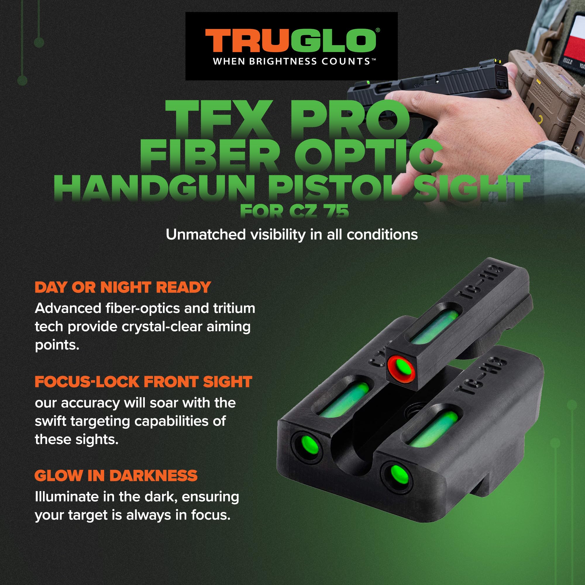 CZ 75 TruGlo TFK Pro Fiber Optic Pistol Sight